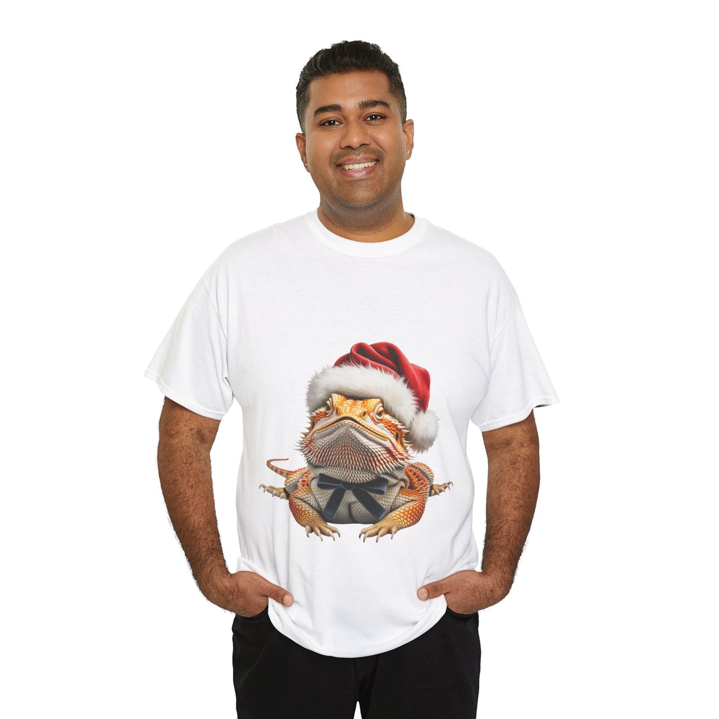 Christmas Bearded Dragon T-Shirt – Holiday Reptile Lover Tee, Festive Lizard Shirt, Cute Bearded Dragon Xmas Gift, Nature Lover Apparel, Holiday Exotic Pet Shirt for Bearded Dragon Lovers