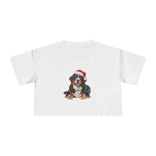Christmas Bernese Mountain Dog Crop Tee