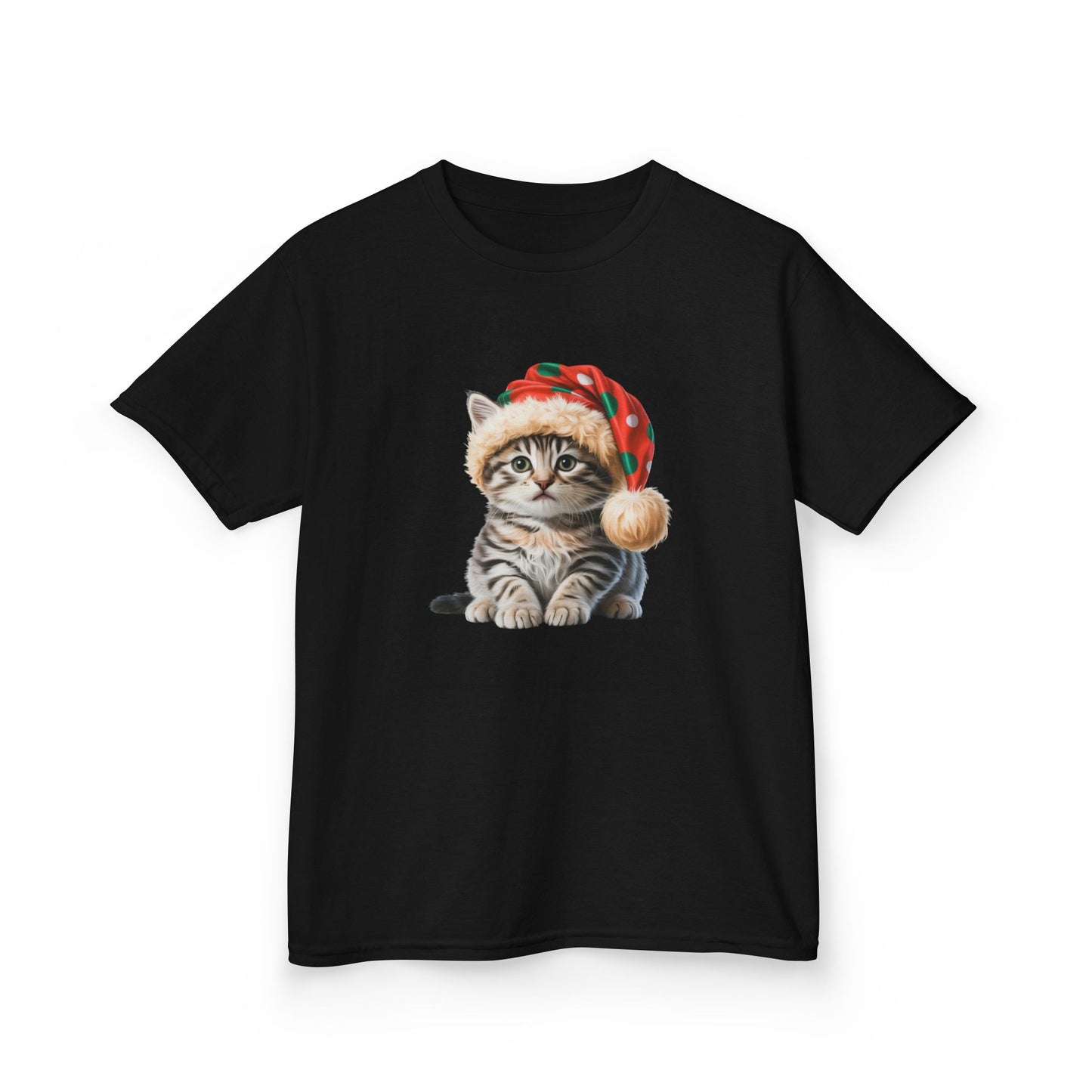 Kids Christmas Cat T-Shirt, Festive Cat Kids Christmas Tee, Cute Pet Lover Shirt, Holiday Apparel, Great Gift for Cat Owners