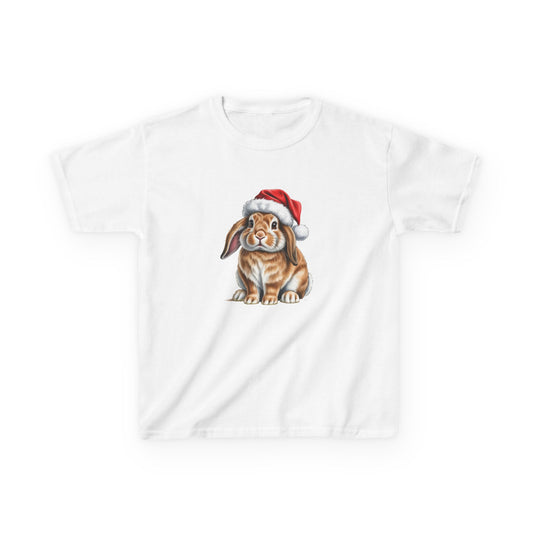 Kids Bunny Rabbit Christmas T-Shirt, Festive Bunny Rabbit Kids Christmas Tee, Cute Pet Lover Shirt, Holiday Apparel, Great Gift for Bunny Owners
