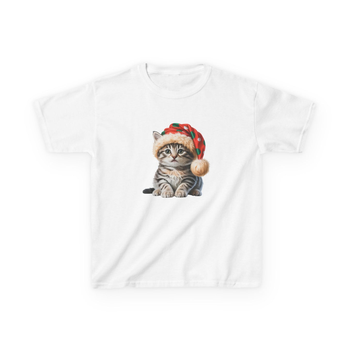 Kids Christmas Cat T-Shirt, Festive Cat Kids Christmas Tee, Cute Pet Lover Shirt, Holiday Apparel, Great Gift for Cat Owners