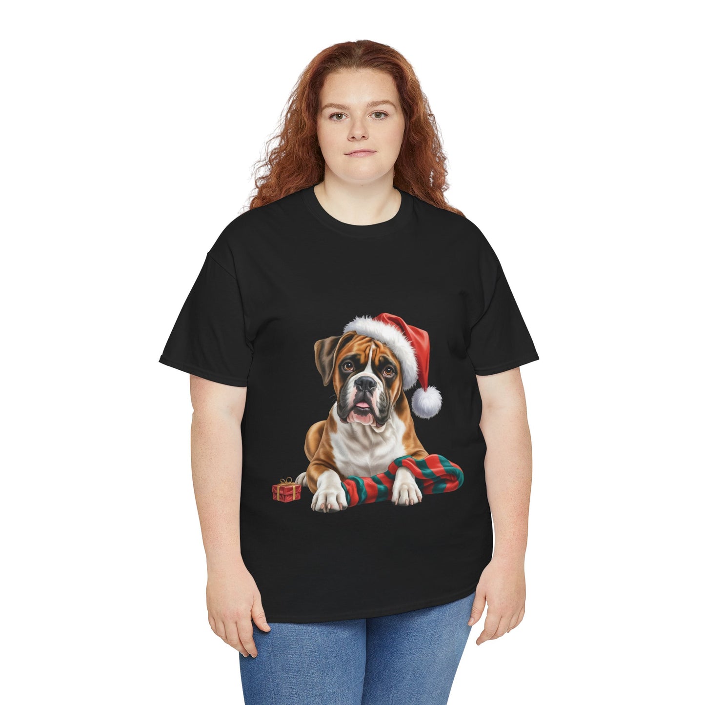 Boxer dog Christmas! T-Shirt, Festive Boxer Dog Christmas Tee, Cute Pet Lover Shirt, Holiday Apparel, Great Gift for Dog Owners, Preppy Style Top