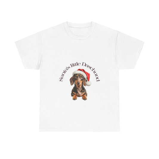Santa's Little Daschund T-Shirt, Festive Daschund Dog Christmas Tee, Cute Pet Lover Shirt, Holiday Apparel, Great Gift for Dog Owners