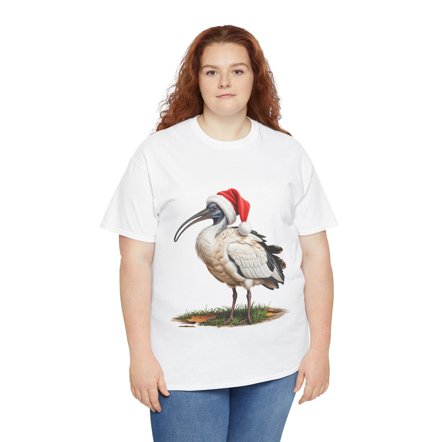 Christmas Australian White Ibis T-Shirt – Holiday Bird Lover Tee, Festive Wetland Bird Shirt, Cute Ibis Xmas Gift, Nature Lover Apparel, Holiday Feathered Friend Shirt for Ibis Lovers