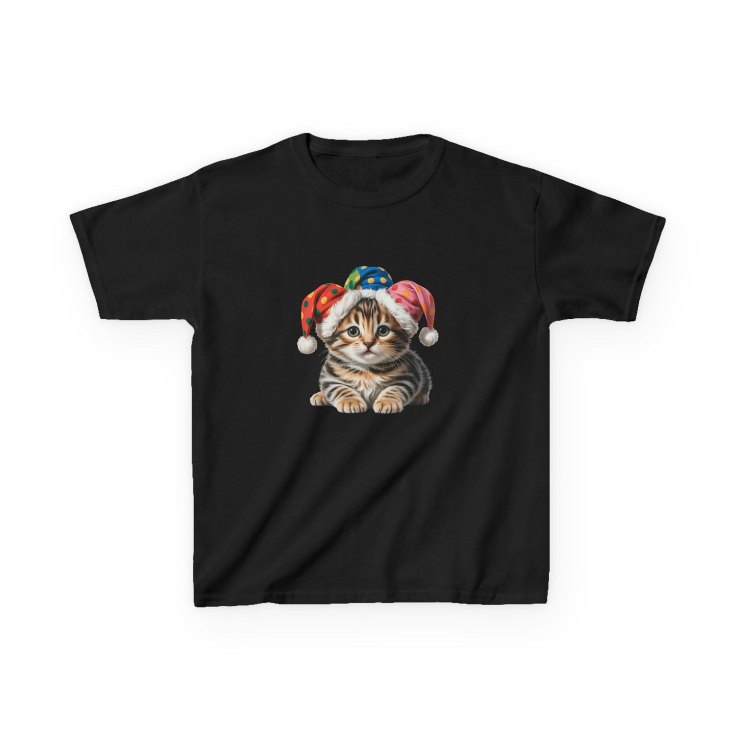 Kids Christmas Cat T-Shirt, Festive Cat Kids Christmas Tee, Cute Pet Lover Shirt, Holiday Apparel, Great Gift for Cat Owners