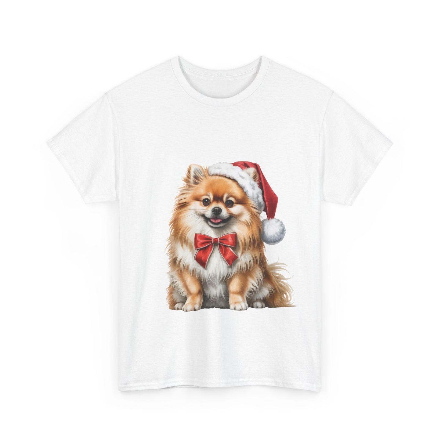 Pomeranian in Santa Hat Shirt T-Shirt, Festive Blue Heeler Dog Christmas Tee, Cute Pet Lover Shirt, Holiday Apparel, Great Gift for Dog Owners