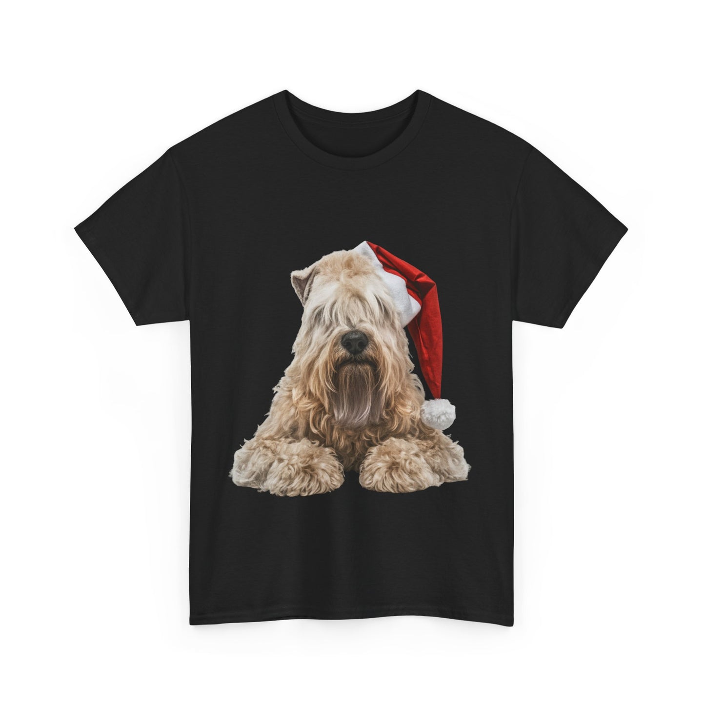 Wheaten Terrier Christmas Tee - Dog in Santa Hat Holiday T-Shirt
