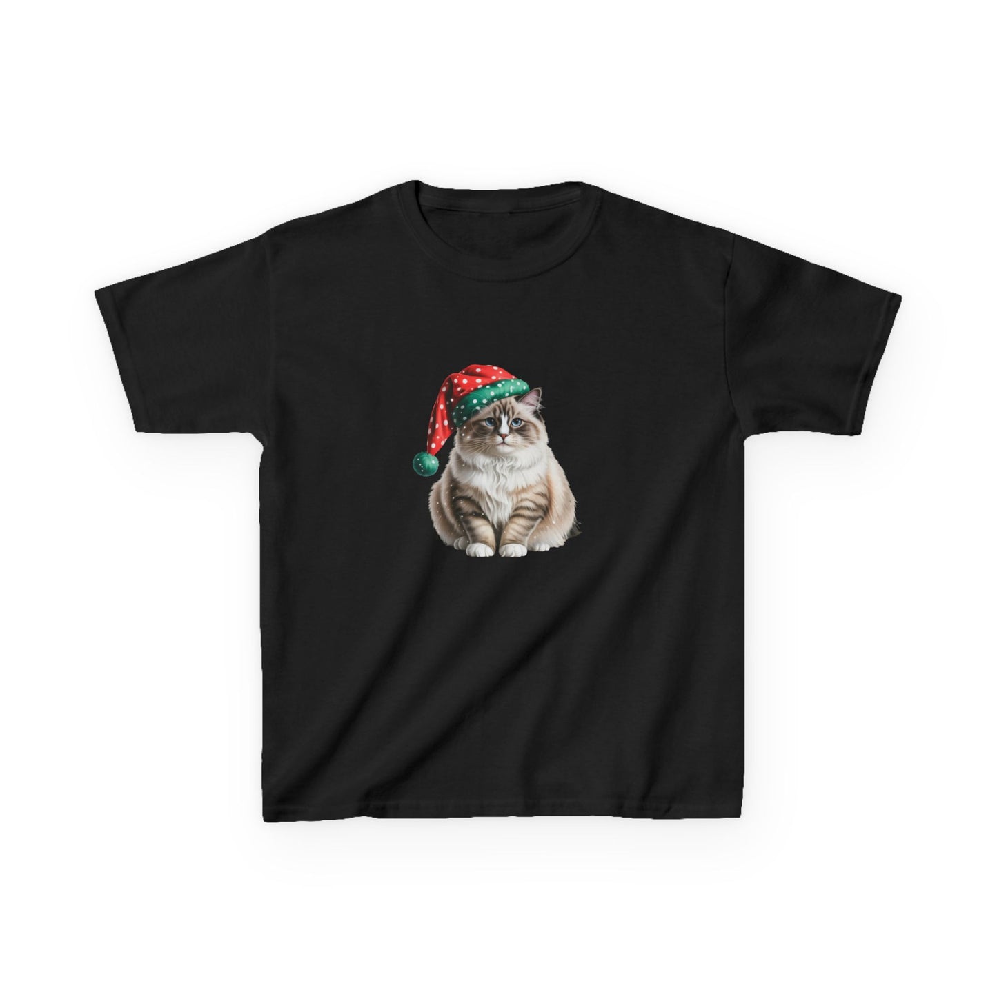 Kids Christmas Cat T-Shirt, Festive Cat Kids Christmas Tee, Cute Pet Lover Shirt, Holiday Apparel, Great Gift for Cat Owners