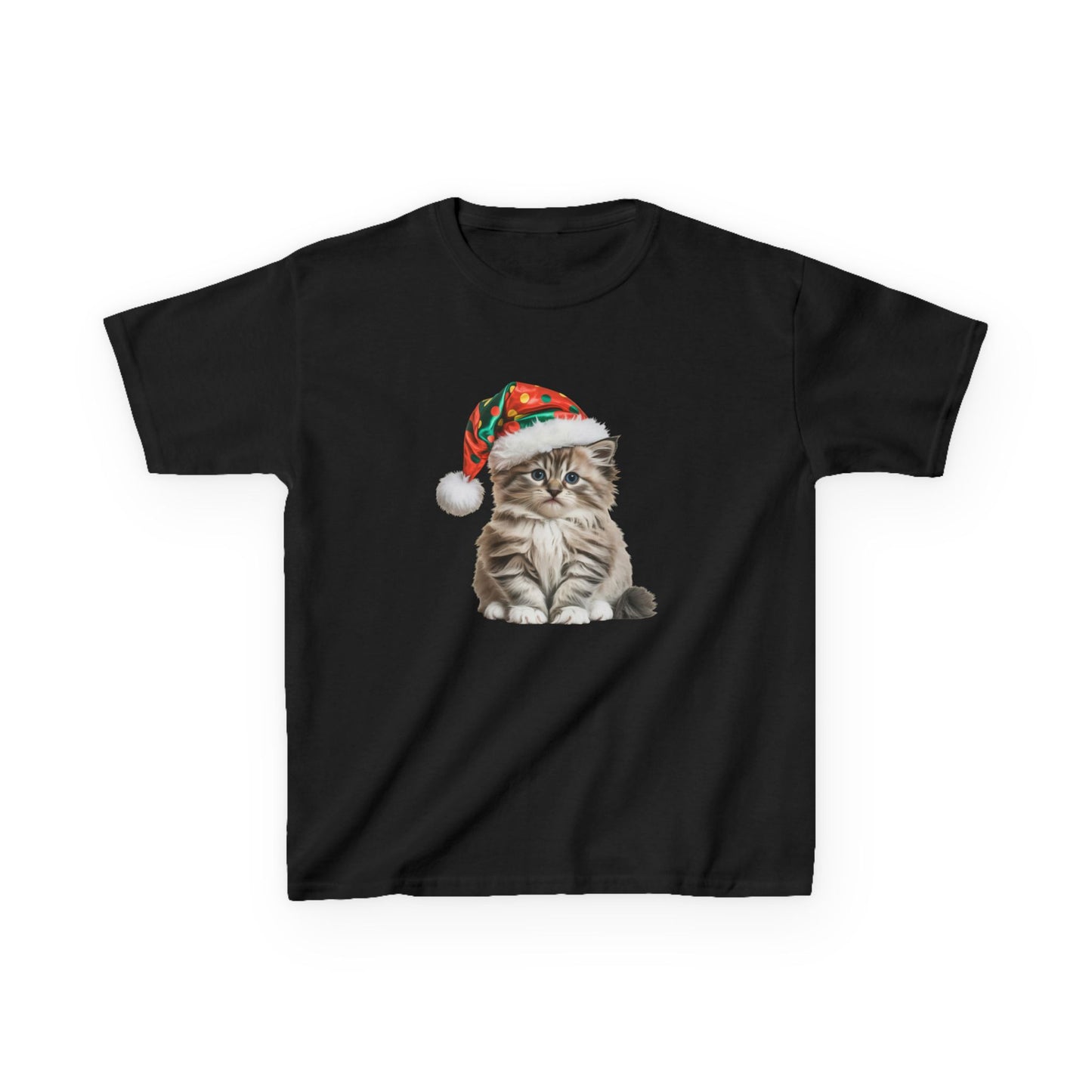 Kids Christmas Cat T-Shirt, Festive Cat Kids Christmas Tee, Cute Pet Lover Shirt, Holiday Apparel, Great Gift for Cat Owners