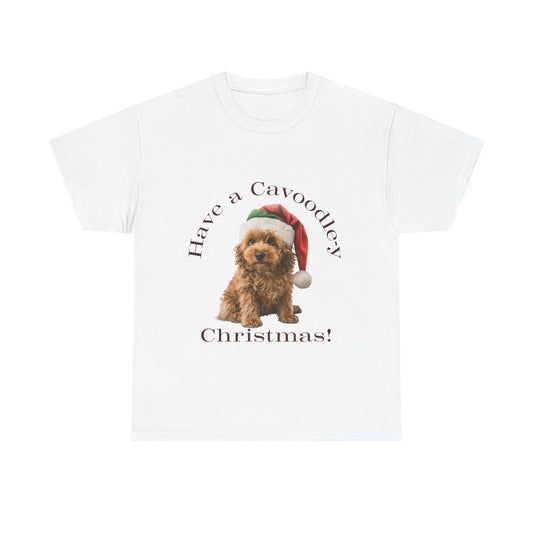 Tan Have a Cavoodle-y Christmas T-Shirt, Festive Cavoodle Dog Christmas Tee, Cute Pet Lover Shirt, Holiday Apparel, Great Gift for Pug Dog Owners, Preppy Style Top