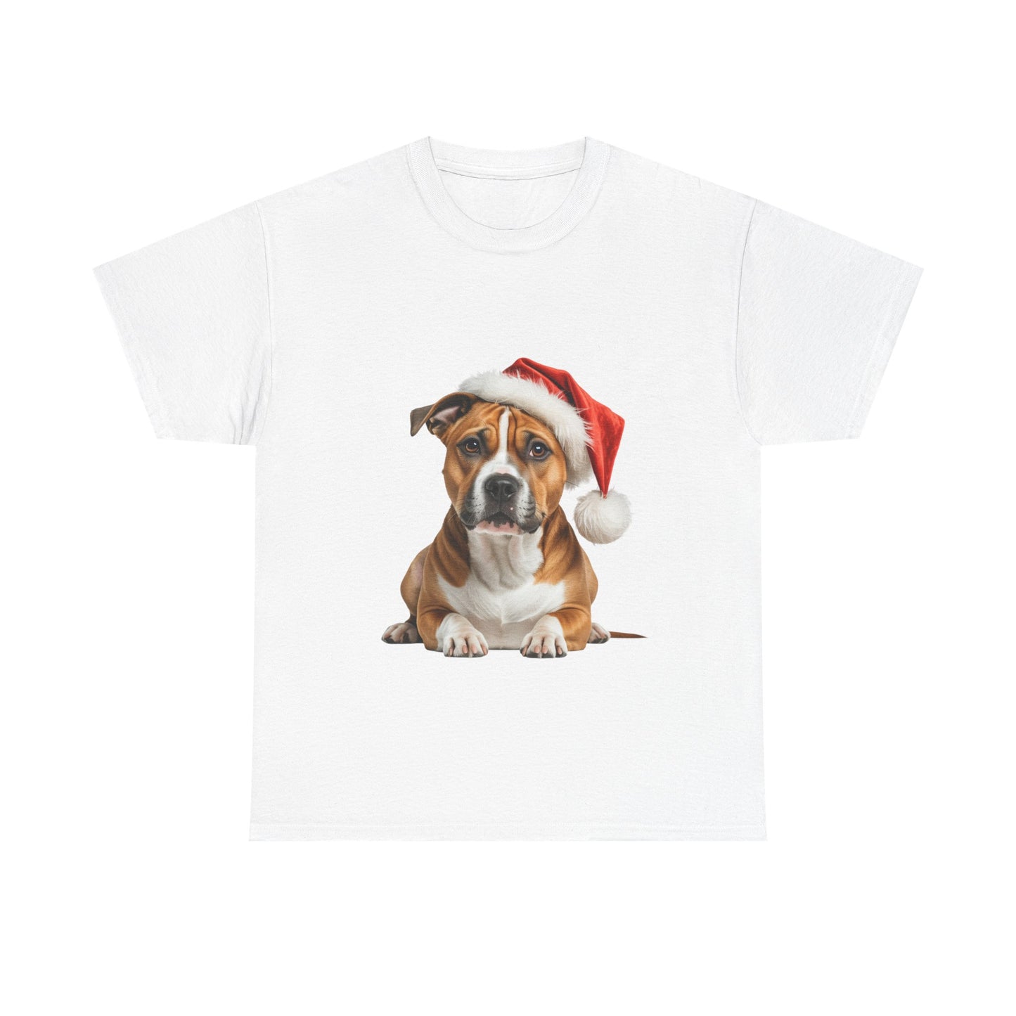 Merry Staffy-mas T-Shirt, Festive Staffy Dog Christmas Tee, Cute Pet Lover Shirt, Holiday Apparel, Great Gift for Dog Owners