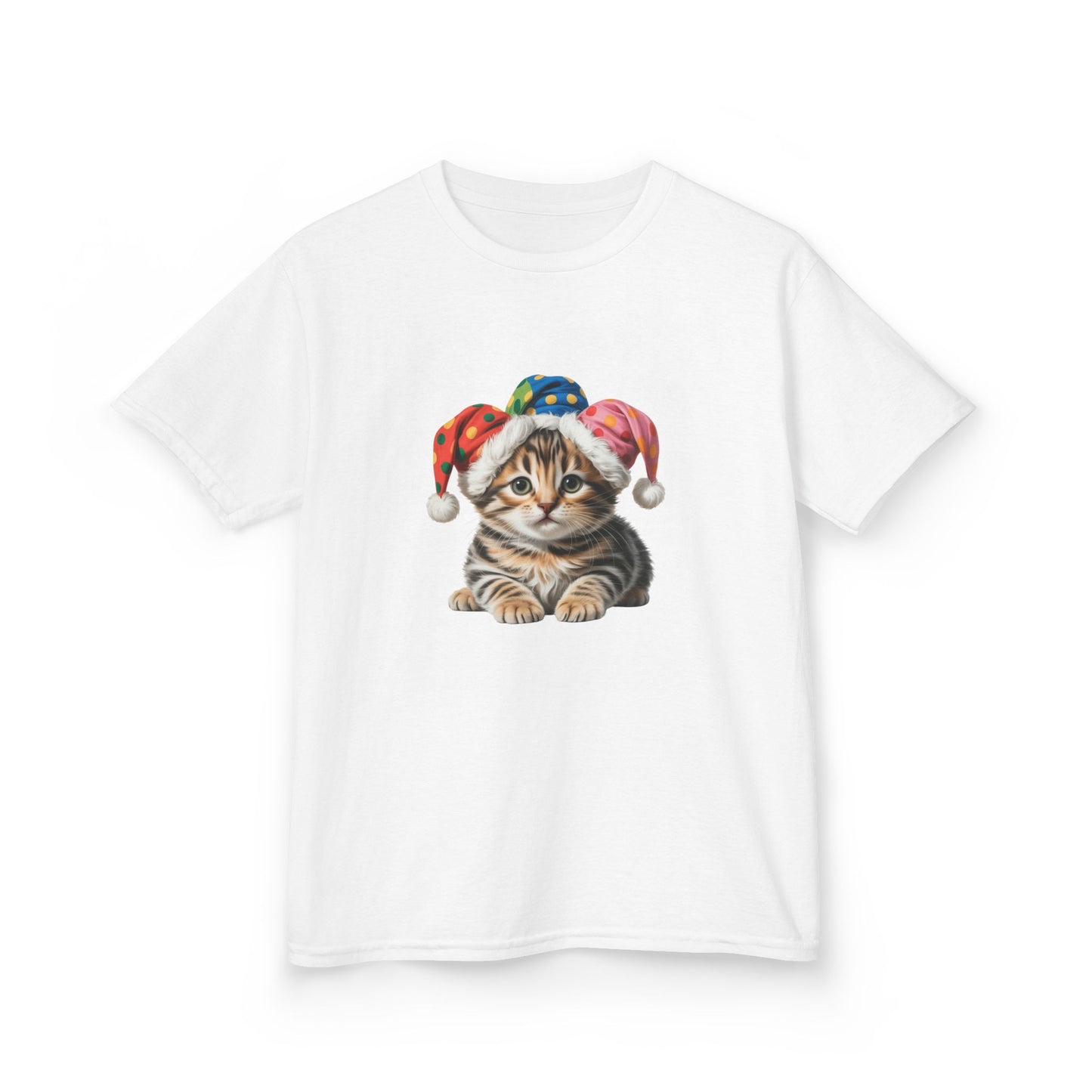 Kids Christmas Cat T-Shirt, Festive Cat Kids Christmas Tee, Cute Pet Lover Shirt, Holiday Apparel, Great Gift for Cat Owners