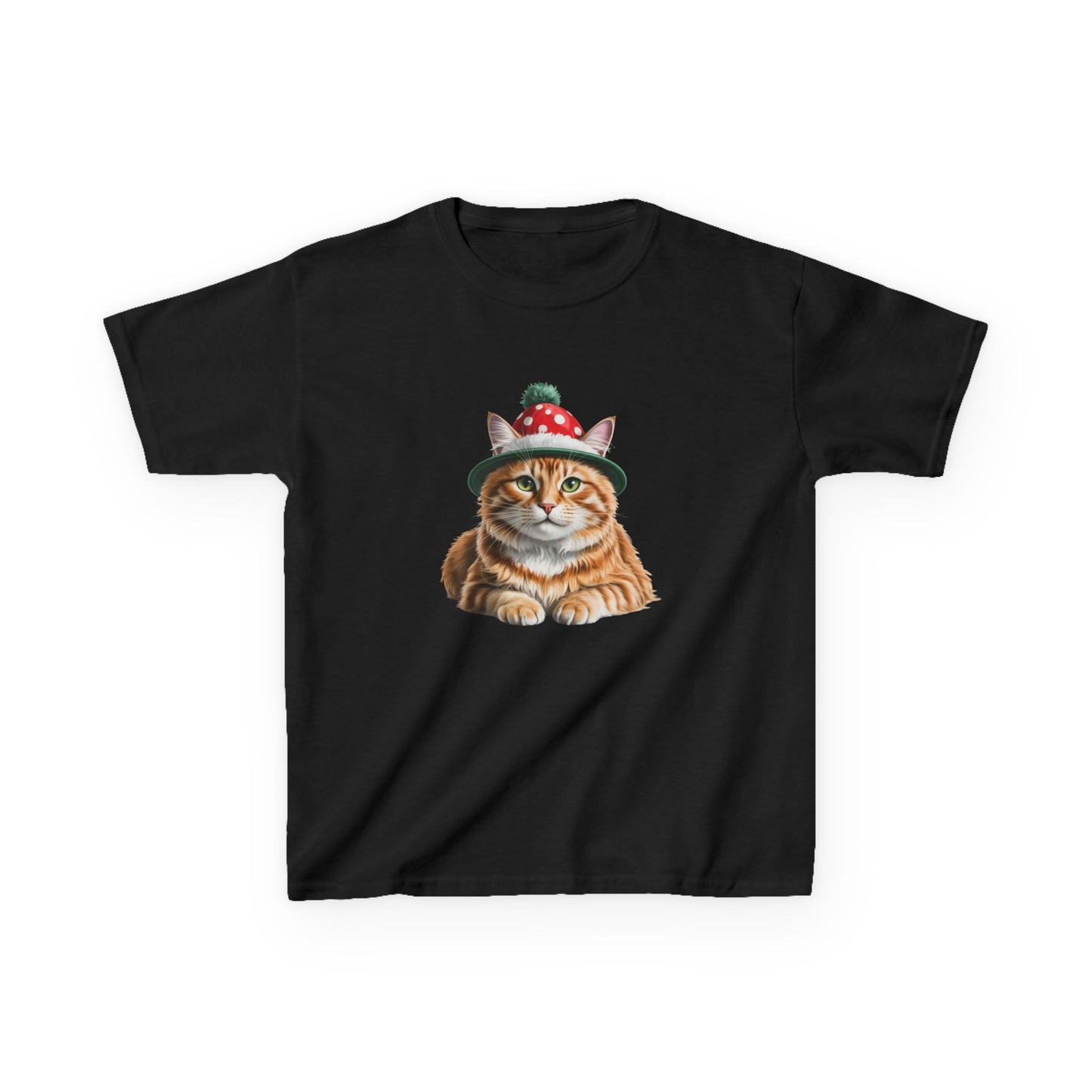 Kids Christmas Cat T-Shirt, Festive Cat Kids Christmas Tee, Cute Pet Lover Shirt, Holiday Apparel, Great Gift for Cat Owners