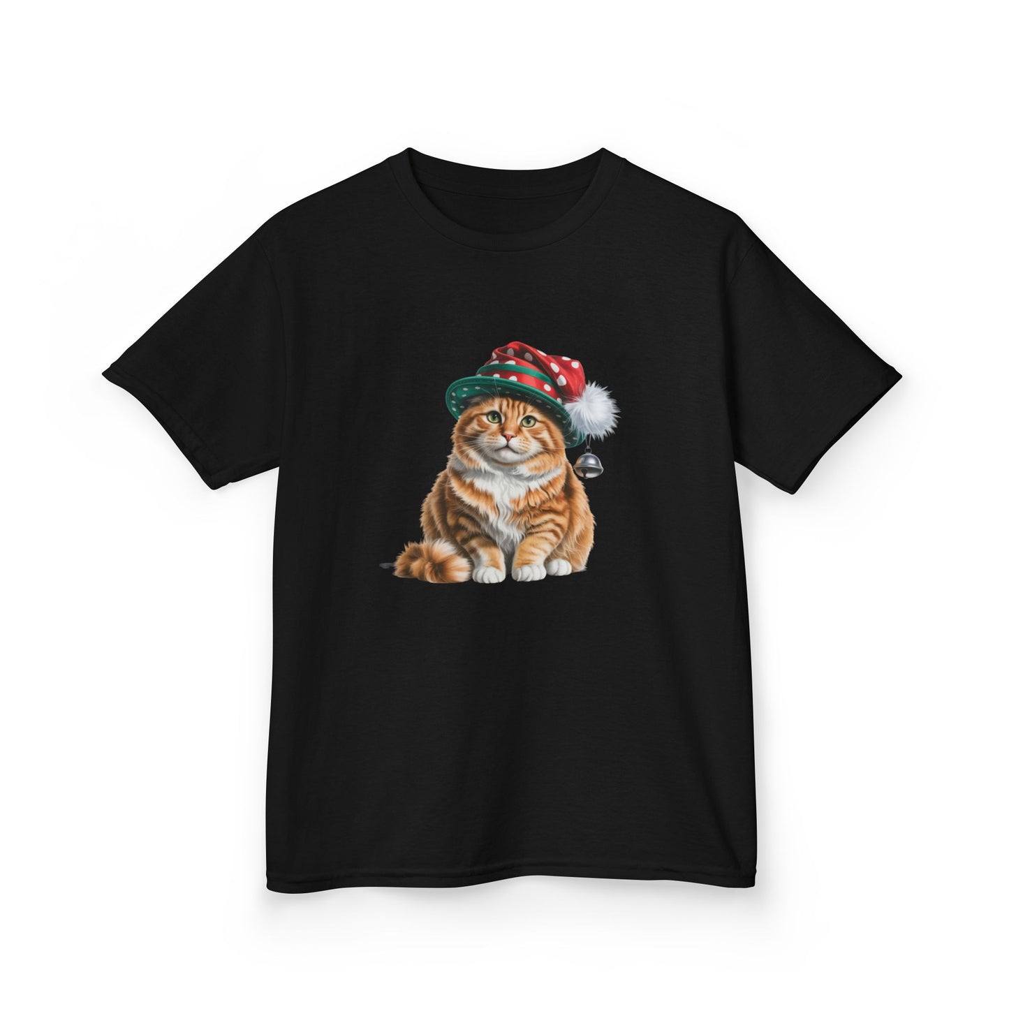 Kids Christmas Cat T-Shirt, Festive Cat Kids Christmas Tee, Cute Pet Lover Shirt, Holiday Apparel, Great Gift for Cat Owners