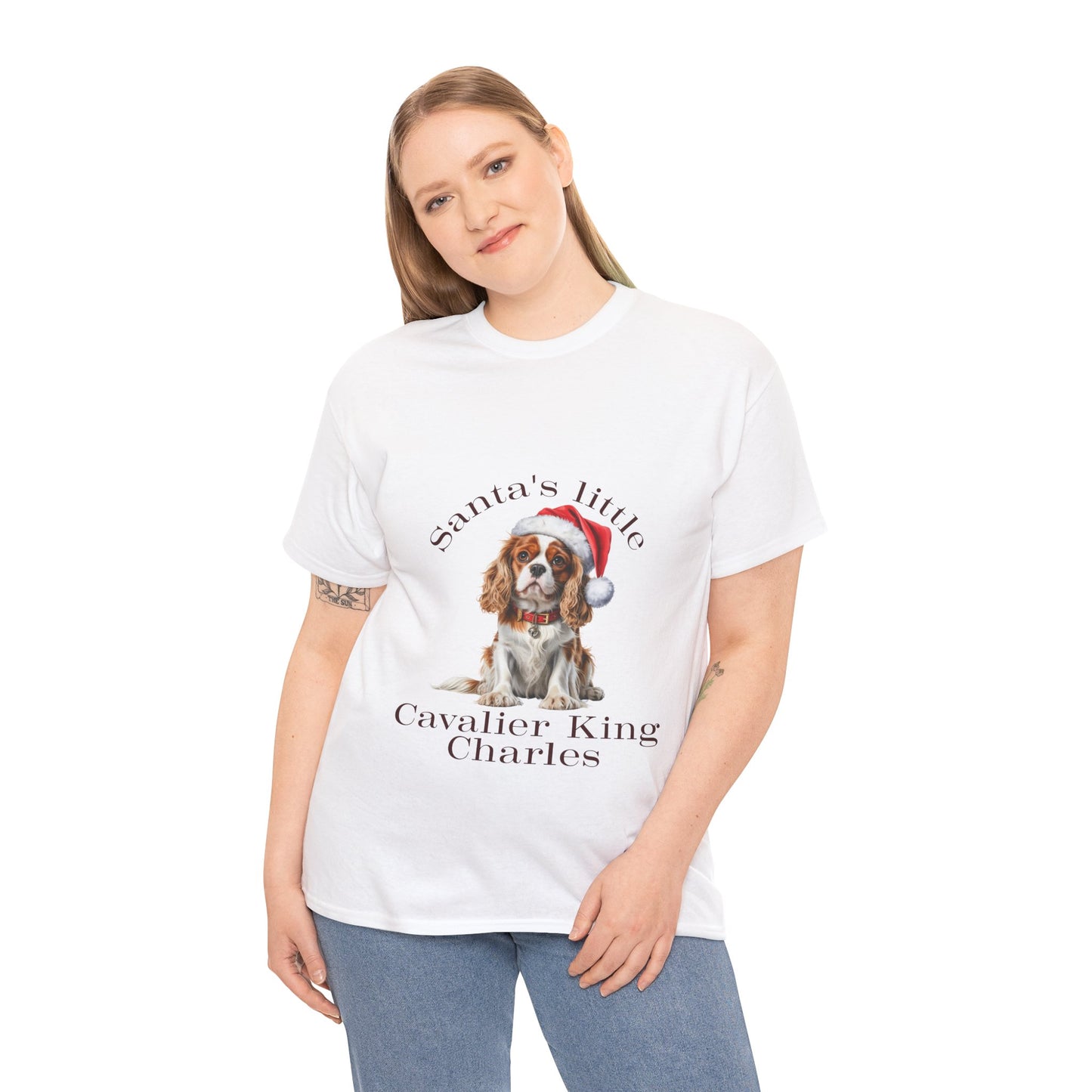 Santa's little Cavalier King Charles Cheer T-Shirt, Festive Cavvy Dog Christmas Tee, Cute Pet Lover Shirt, Holiday Apparel, Great Gift for Dog Owners