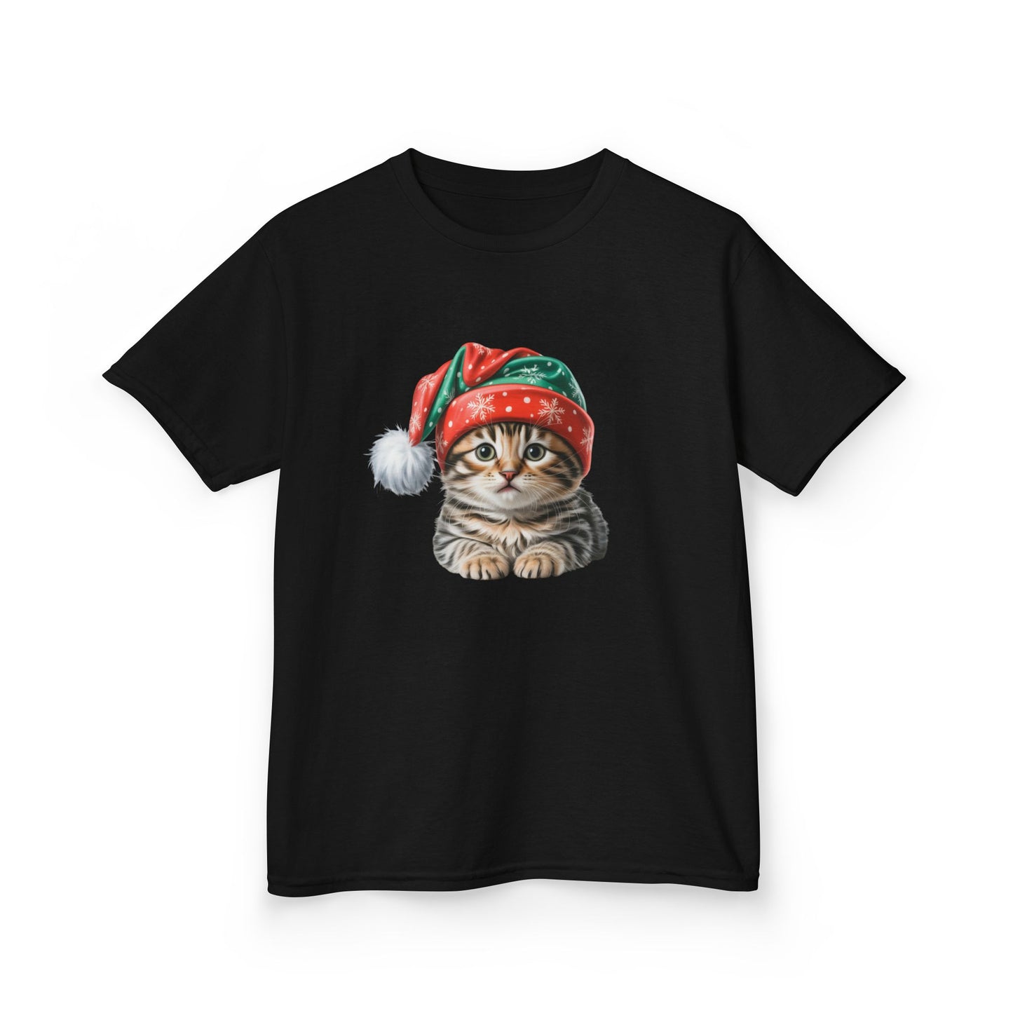 Kids Christmas Cat T-Shirt, Festive Cat Kids Christmas Tee, Cute Pet Lover Shirt, Holiday Apparel, Great Gift for Cat Owners