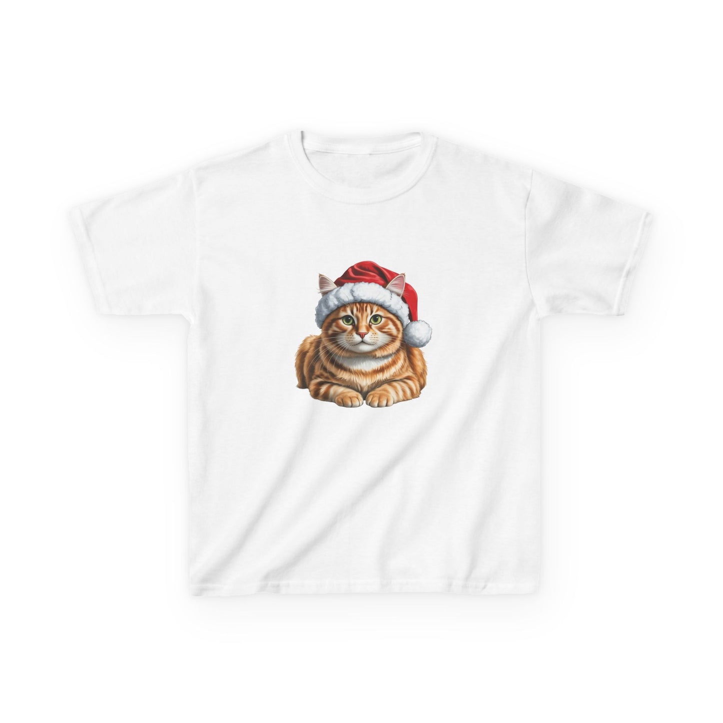 Kids Ginger Cat Christmas cat T-Shirt, Festive Ginger Cat Kids Christmas Tee, Cute Pet Lover Shirt, Holiday Apparel, Great Gift for cat Owners