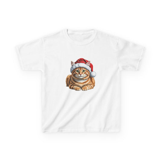 Kids Ginger Cat Christmas cat T-Shirt, Festive Ginger Cat Kids Christmas Tee, Cute Pet Lover Shirt, Holiday Apparel, Great Gift for cat Owners