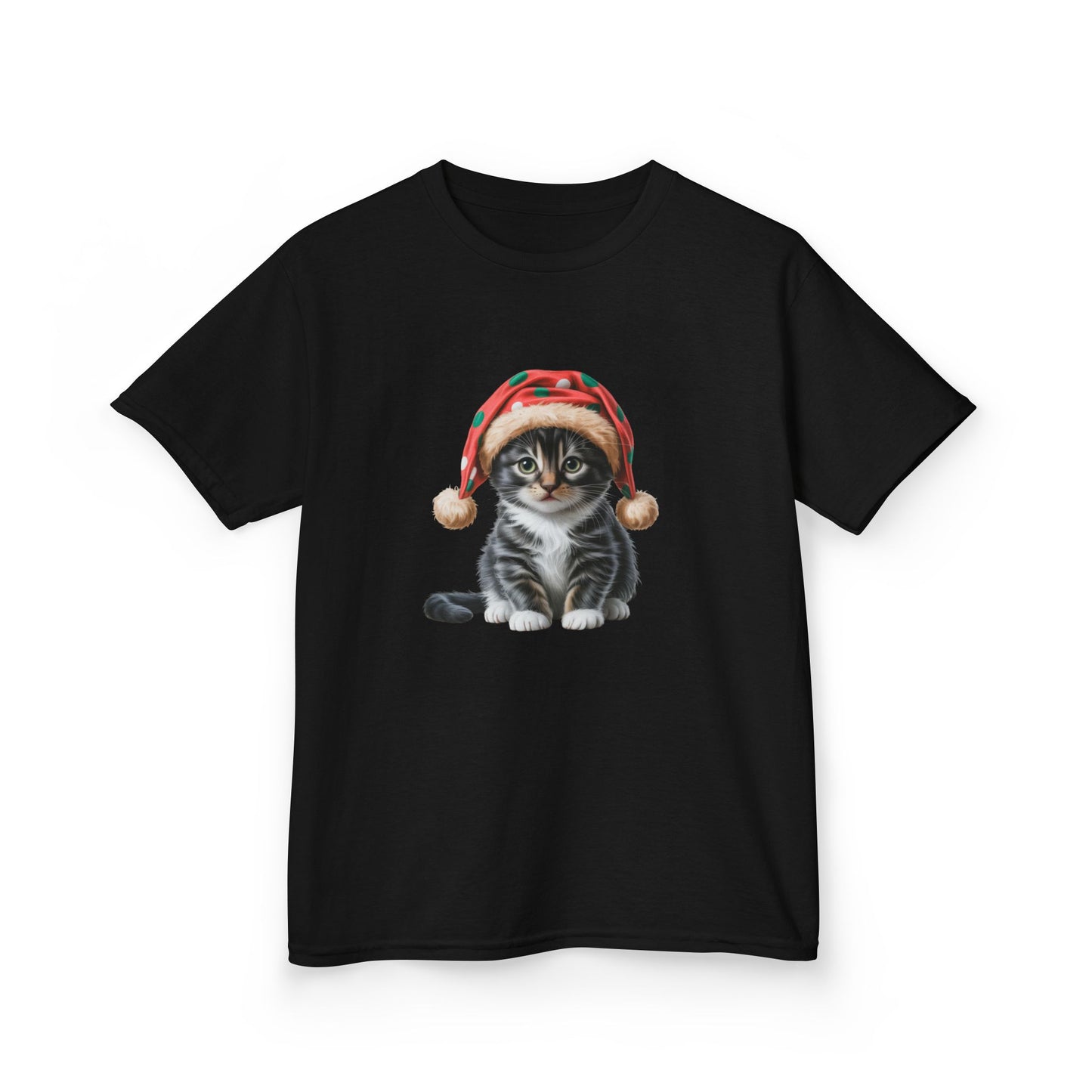 Kids Christmas Cat T-Shirt, Festive Cat Kids Christmas Tee, Cute Pet Lover Shirt, Holiday Apparel, Great Gift for Cat Owners