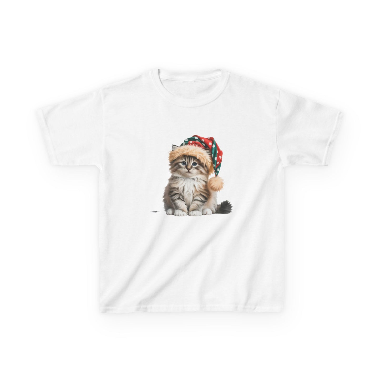 Kids Christmas Cat T-Shirt, Festive Cat Kids Christmas Tee, Cute Pet Lover Shirt, Holiday Apparel, Great Gift for Cat Owners