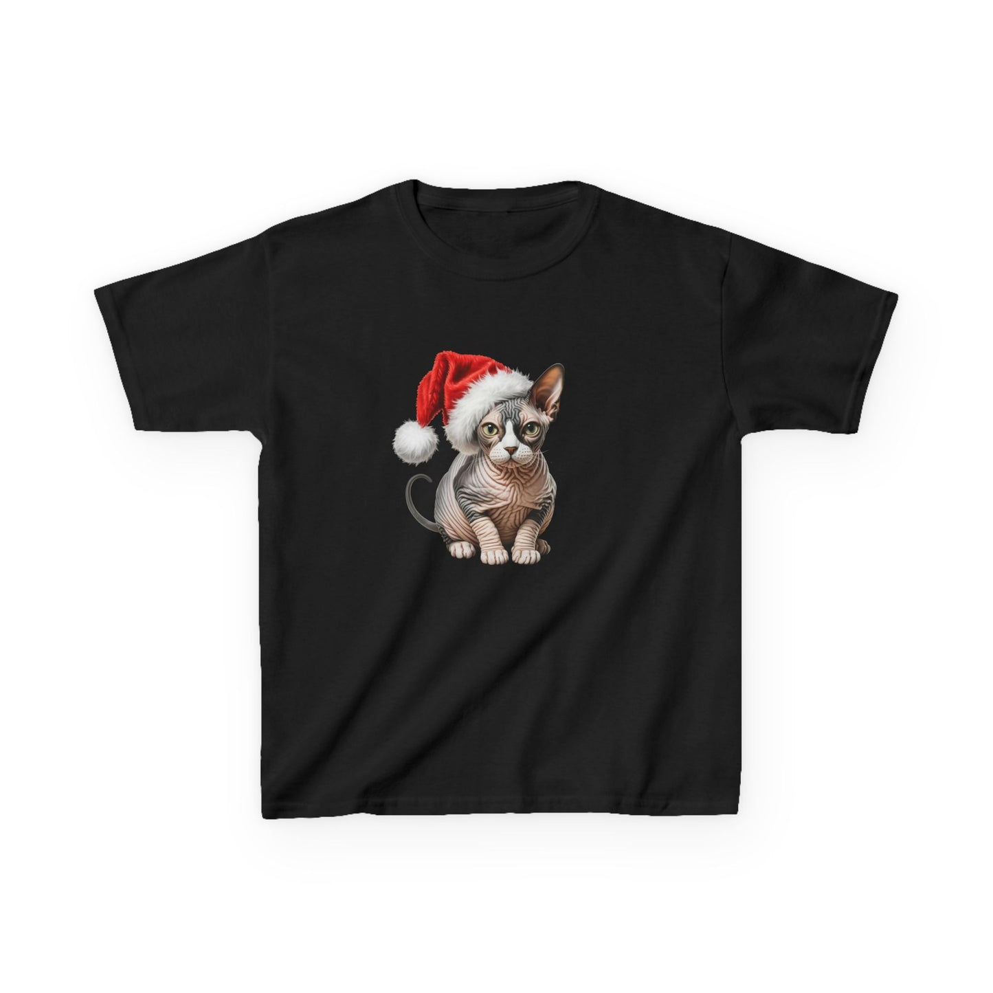 Kids Sphynx Cat Christmas cat T-Shirt, Festive Sphynx Cat Kids Christmas Tee, Cute Pet Lover Shirt, Holiday Apparel, Great Gift for cat Owners