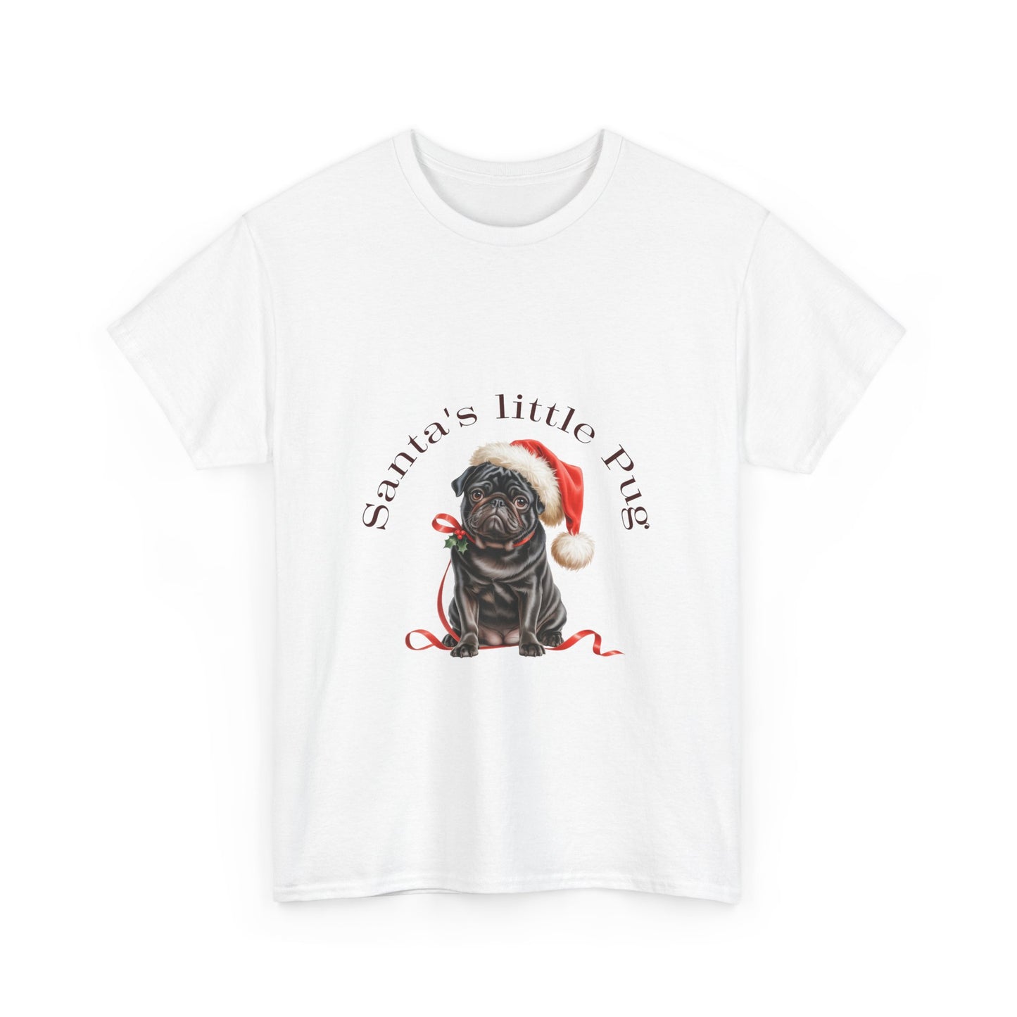 Santa's little Pug Christmas T-Shirt, Festive Black Pug Dog Christmas Tee, Cute Pet Lover Shirt, Holiday Apparel, Great Gift for Dog Owners