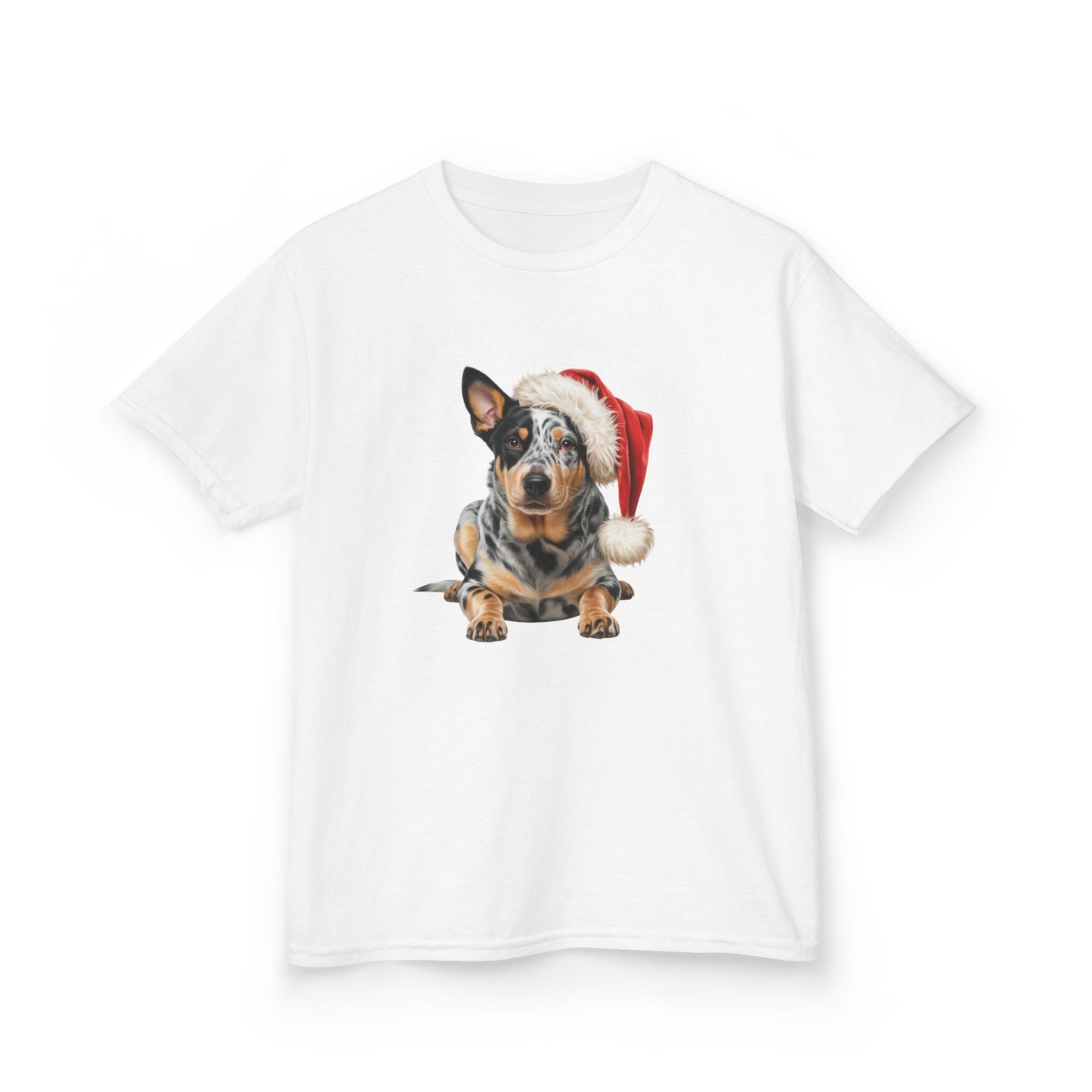 Kids Blue Heeler (Australian Cattle Dog) Christmas Dog T-Shirt, Festive Blue Heeler (Australian Cattle Dog) Dog Kids Christmas Tee, Cute Pet Lover Shirt, Holiday Apparel, Great Gift for Dog Owners