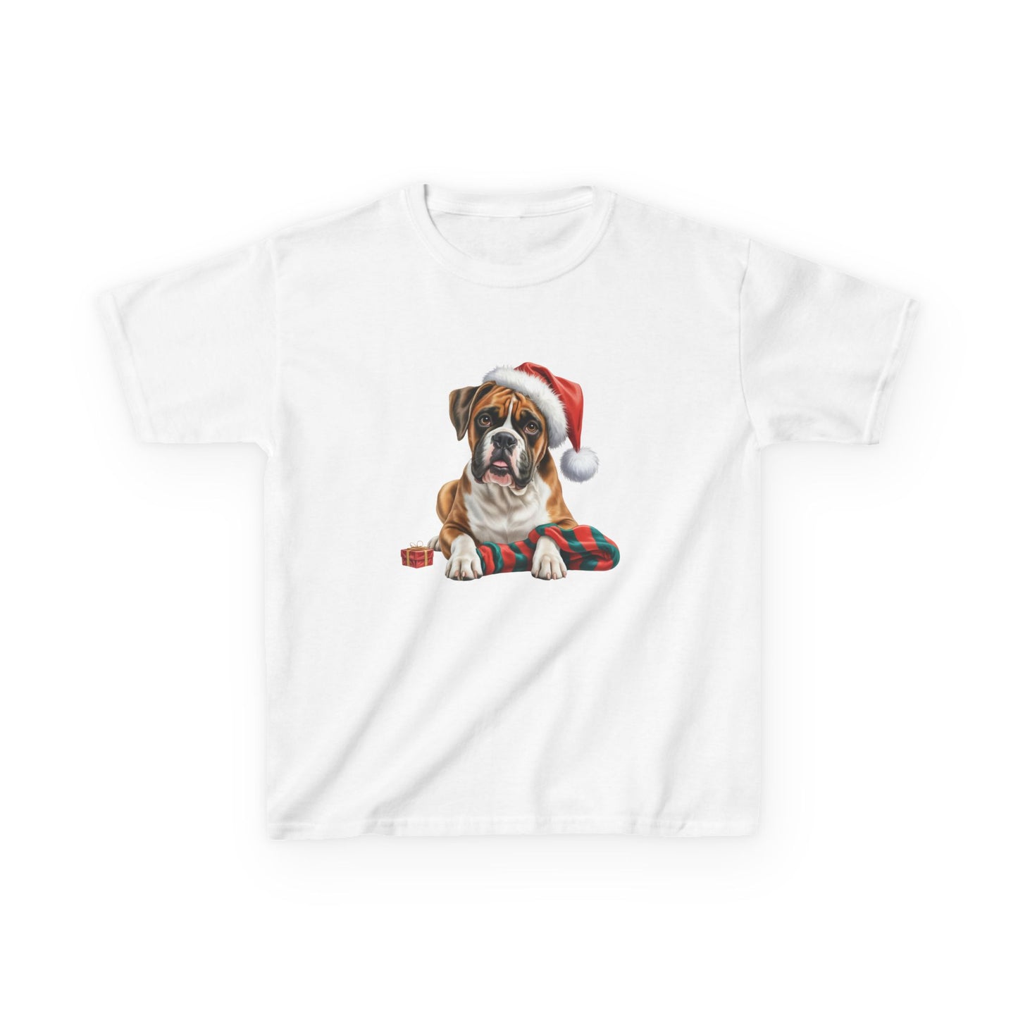 Kids Boxer Christmas Dog T-Shirt, Festive Boxer Dog Kids Christmas Tee, Cute Pet Lover Shirt, Holiday Apparel, Great Gift for Dog Owners
