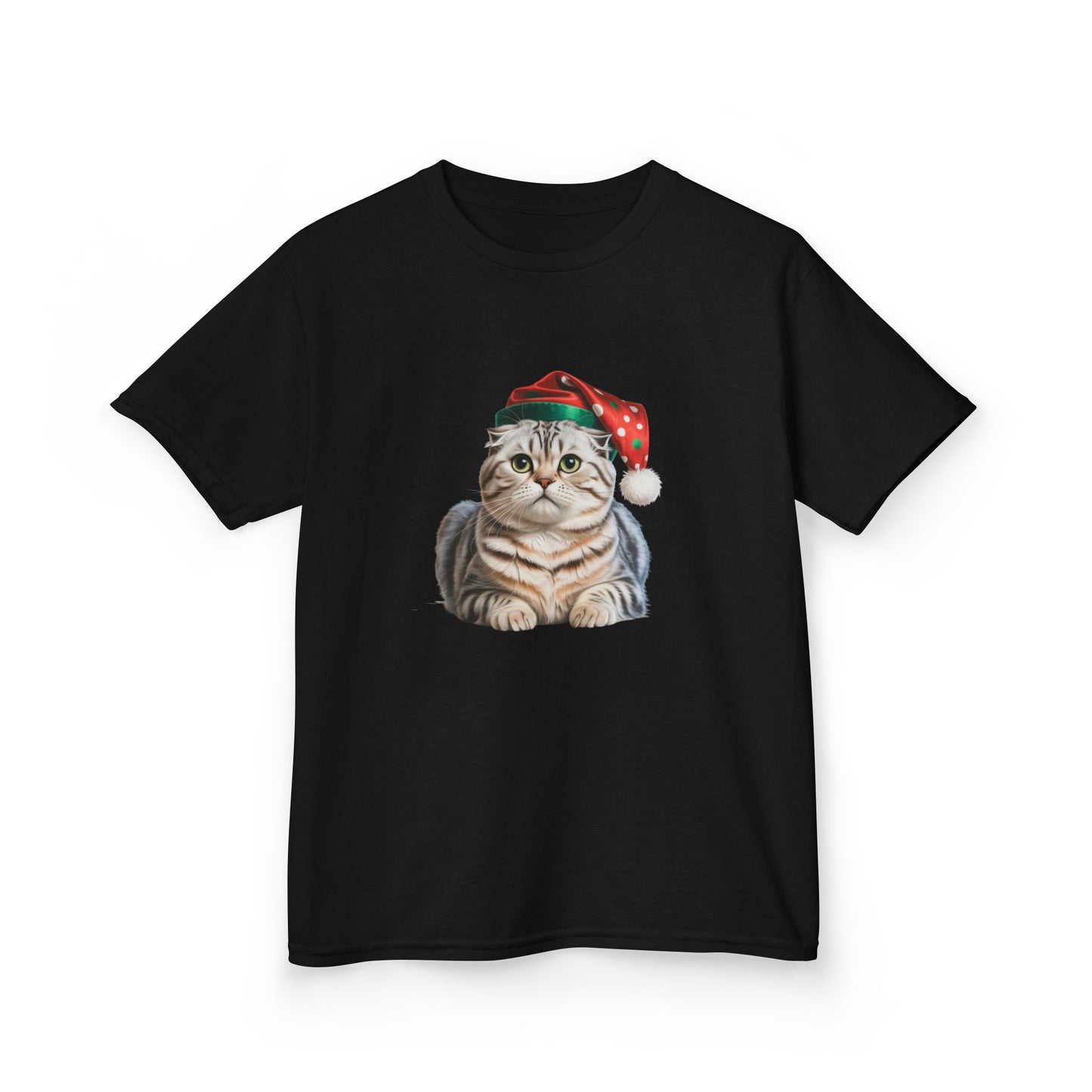 Kids Christmas Cat T-Shirt, Festive Cat Kids Christmas Tee, Cute Pet Lover Shirt, Holiday Apparel, Great Gift for Cat Owners