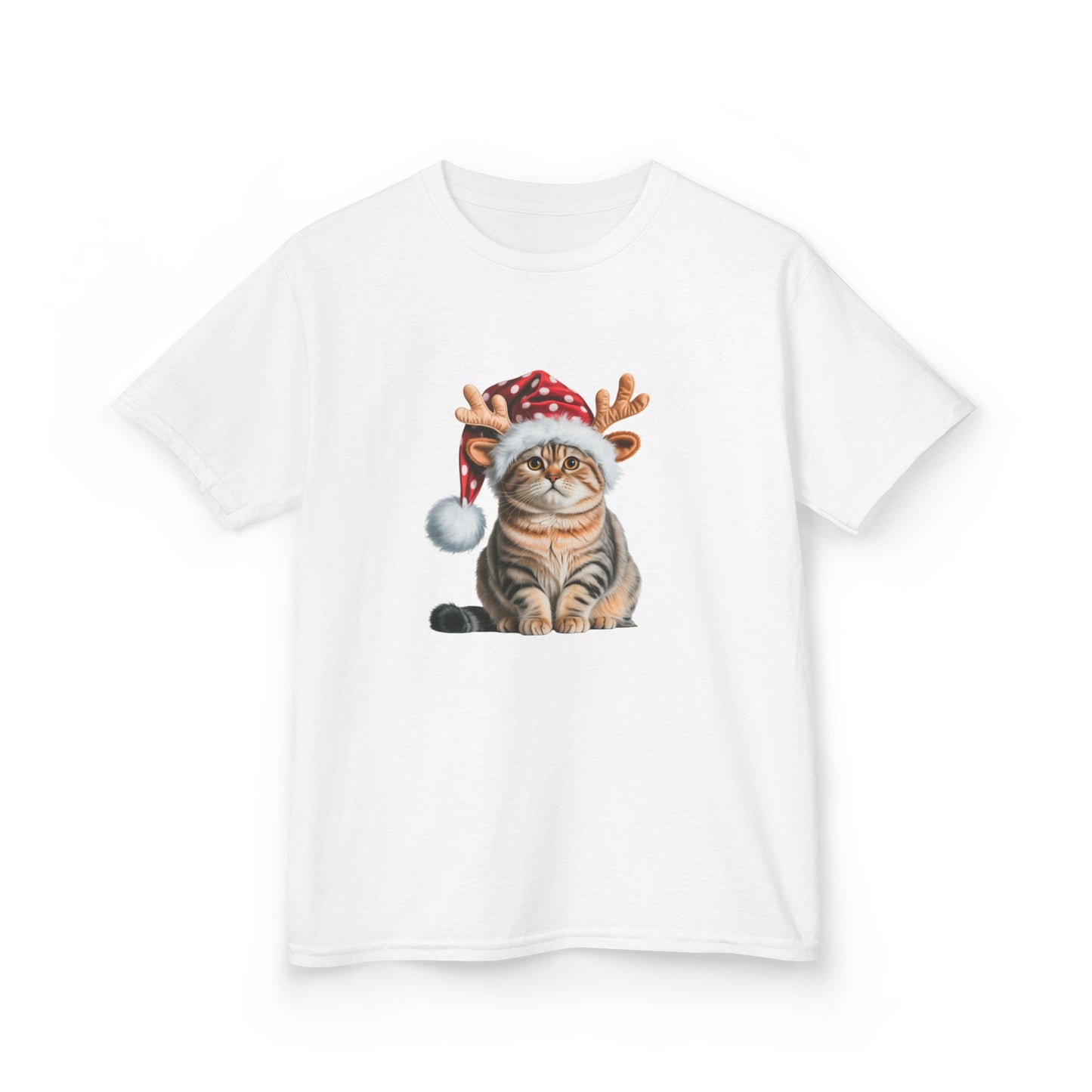 Kids Christmas Cat T-Shirt, Festive Cat Kids Christmas Tee, Cute Pet Lover Shirt, Holiday Apparel, Great Gift for Cat Owners