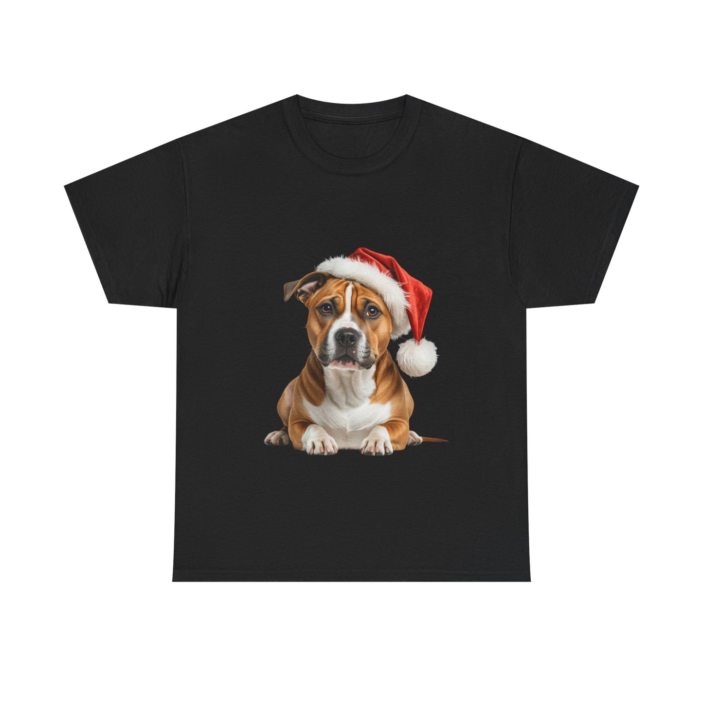 Merry Staffy-mas T-Shirt, Festive Staffy Dog Christmas Tee, Cute Pet Lover Shirt, Holiday Apparel, Great Gift for Dog Owners
