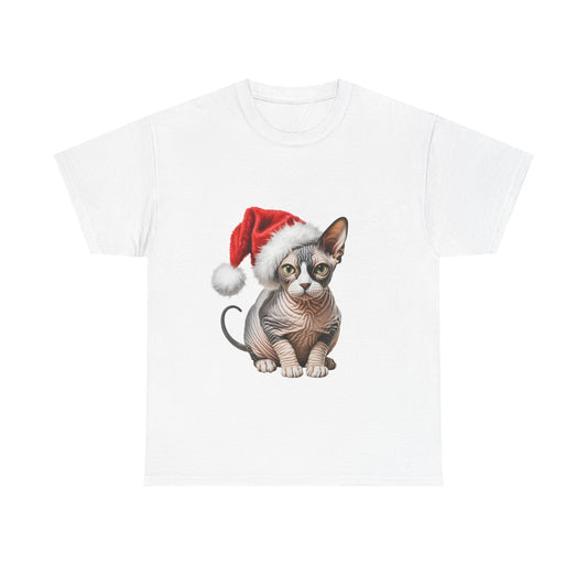 Sphinx Christmas cat T-Shirt, Festive Sphynx Cat Christmas Tee, Cute Pet Lover Shirt, Holiday Apparel, Great Gift for Pet Owners