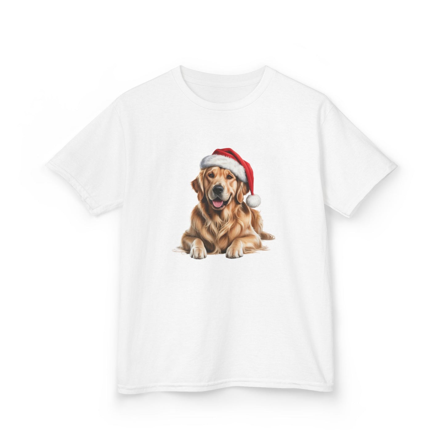 Kids Golden Retriever Christmas Dog T-Shirt, Festive Golden Retriever Dog Kids Christmas Tee, Cute Pet Lover Shirt, Holiday Apparel, Great Gift for Dog Owners