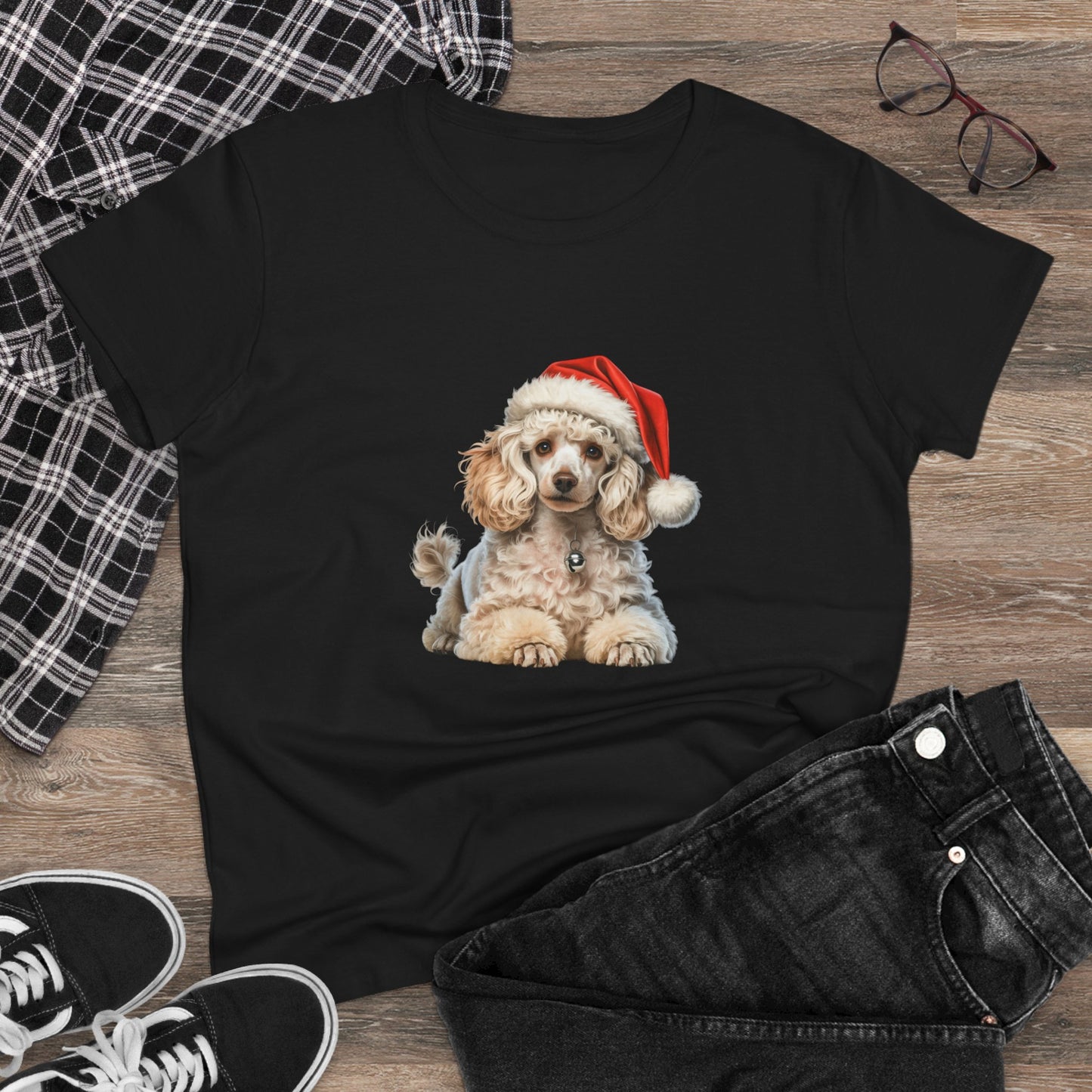 Poodle Christmas T-Shirt, Festive Chocolate Labrador Dog Christmas Tee, Cute Pet Lover Shirt, Holiday Apparel, Great Gift for Dog Owners