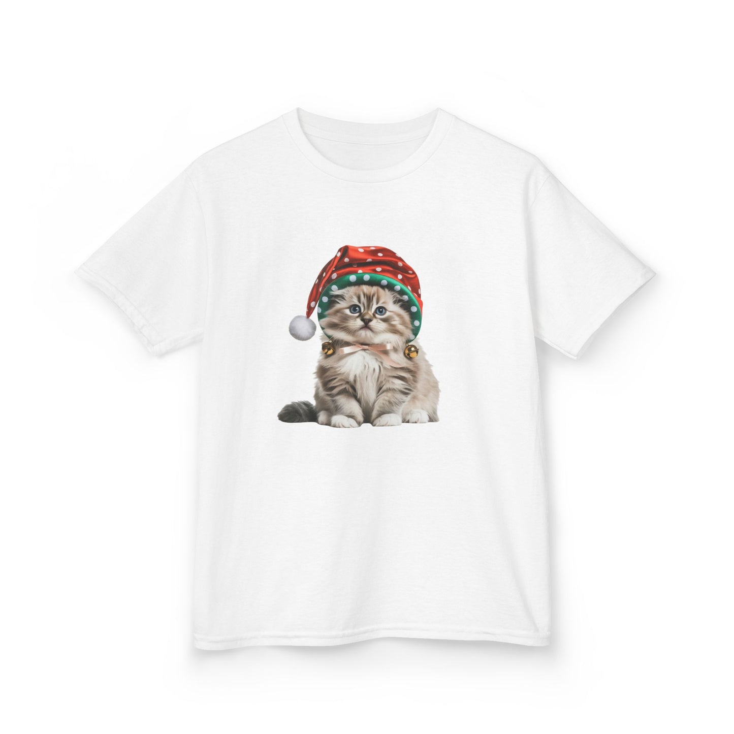 Kids Christmas Cat T-Shirt, Festive Cat Kids Christmas Tee, Cute Pet Lover Shirt, Holiday Apparel, Great Gift for Cat Owners