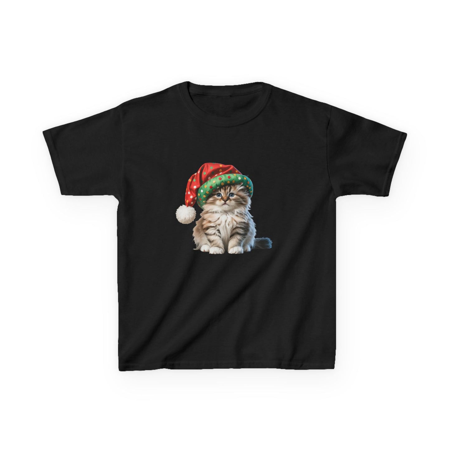 Kids Christmas Cat T-Shirt, Festive Cat Kids Christmas Tee, Cute Pet Lover Shirt, Holiday Apparel, Great Gift for Cat Owners