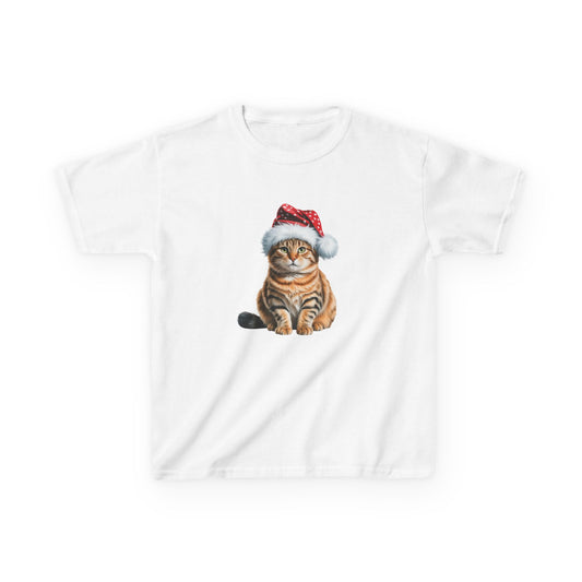 Kids Christmas Cat T-Shirt, Festive Cat Kids Christmas Tee, Cute Pet Lover Shirt, Holiday Apparel, Great Gift for Cat Owners