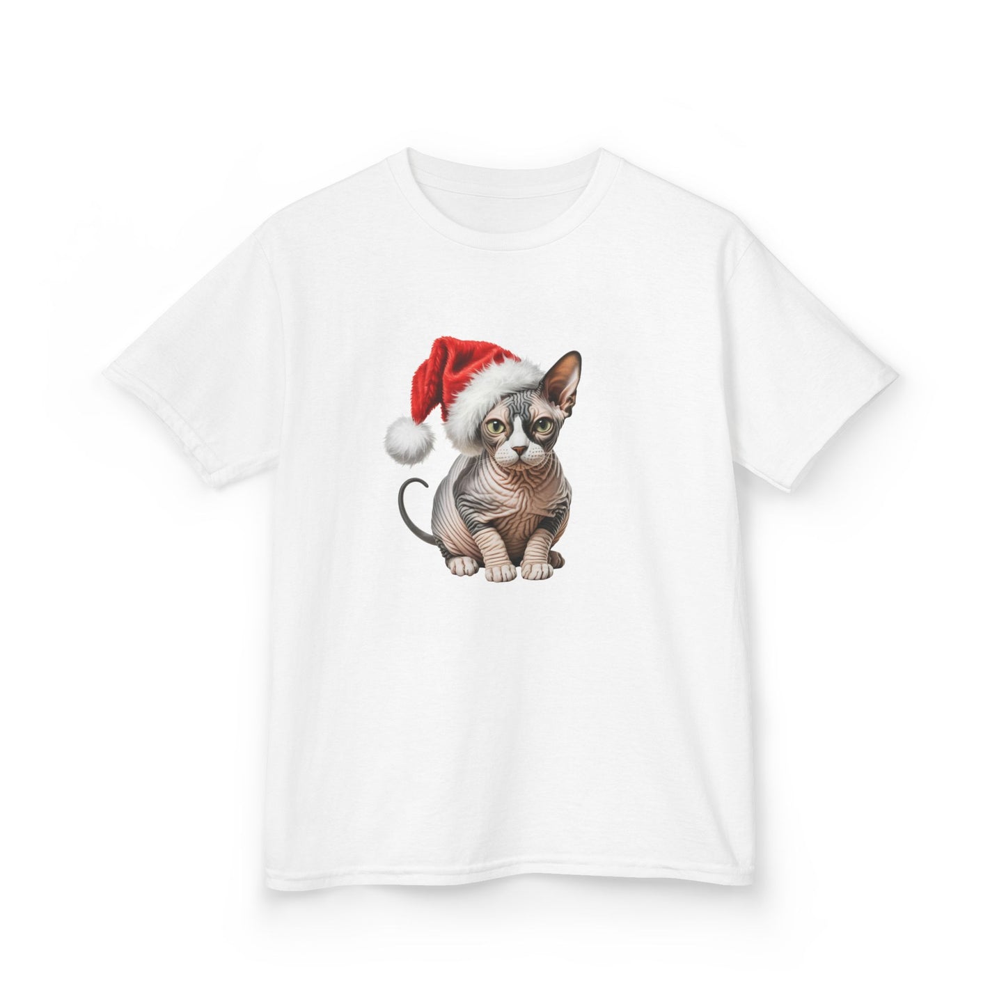 Kids Sphynx Cat Christmas cat T-Shirt, Festive Sphynx Cat Kids Christmas Tee, Cute Pet Lover Shirt, Holiday Apparel, Great Gift for cat Owners