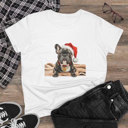 Santa's little Frenchie T-Shirt, Festive Dog Christmas Tee, Cute Pet Lover Shirt, Holiday Apparel, Great Gift for Dog Owners, Preppy Style Top