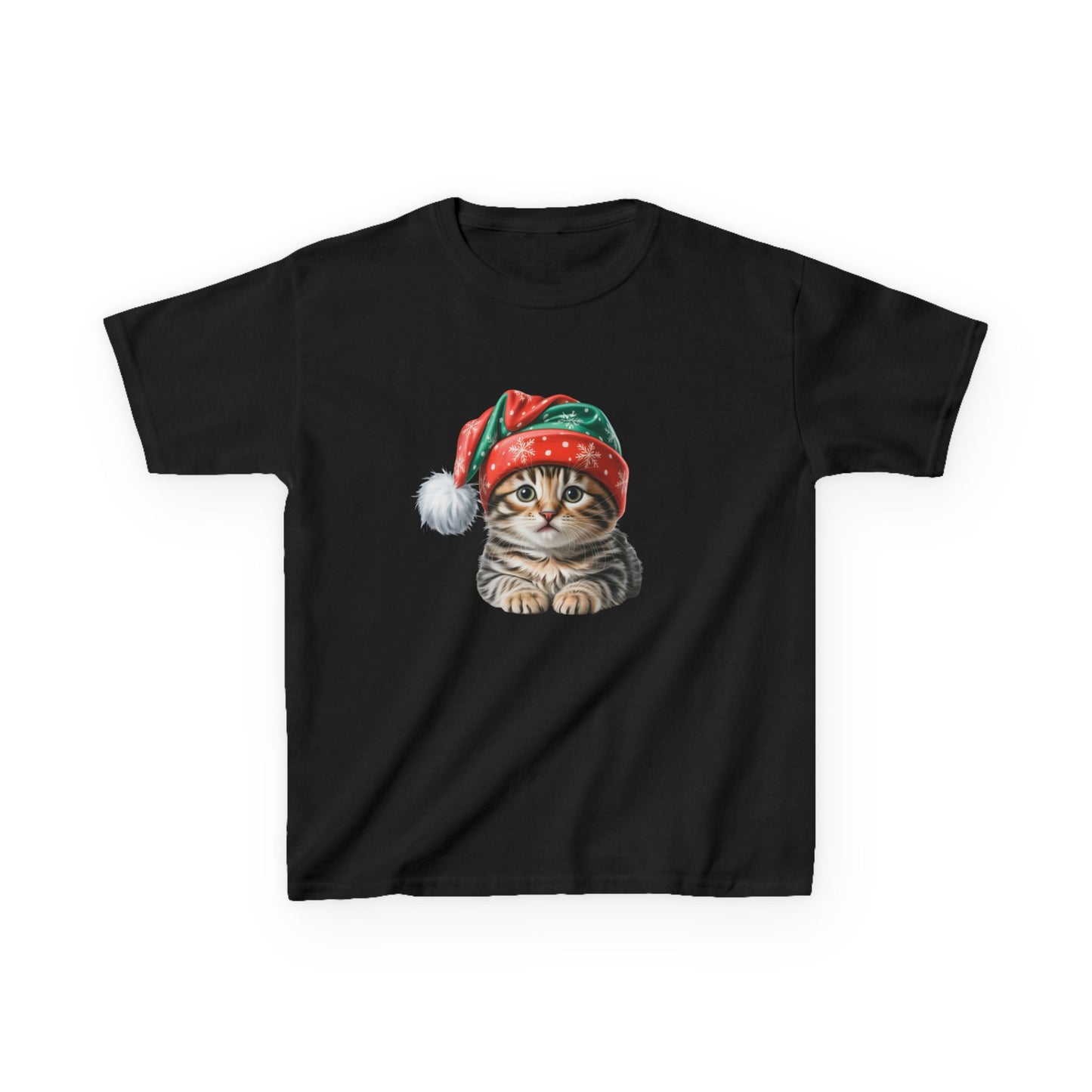 Kids Christmas Cat T-Shirt, Festive Cat Kids Christmas Tee, Cute Pet Lover Shirt, Holiday Apparel, Great Gift for Cat Owners