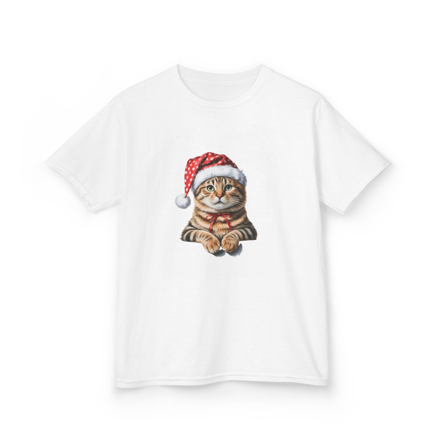Kids Christmas Cat T-Shirt, Festive Cat Kids Christmas Tee, Cute Pet Lover Shirt, Holiday Apparel, Great Gift for Cat Owners