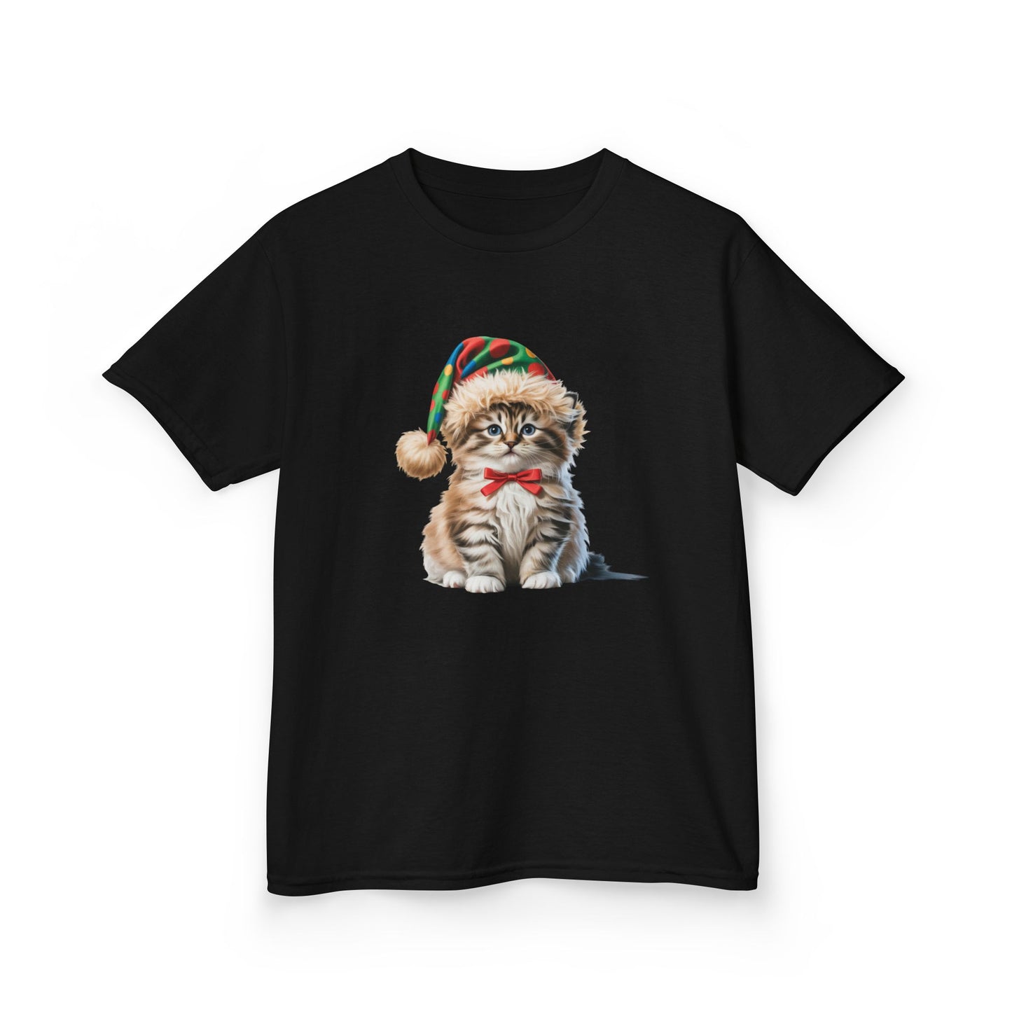 Kids Christmas Cat T-Shirt, Festive Cat Kids Christmas Tee, Cute Pet Lover Shirt, Holiday Apparel, Great Gift for Cat Owners