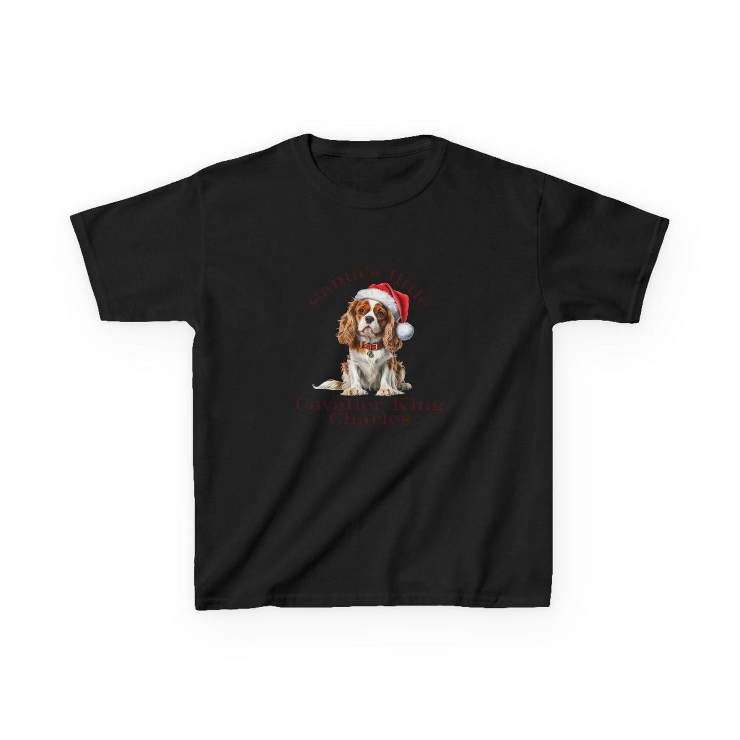 Kids Cavalier King Charles Spaniel Christmas Dog T-Shirt, Festive Cavalier King Charles Spaniel Dog Kids Christmas Tee, Cute Pet Lover Shirt, Holiday Apparel, Great Gift for Dog Owners