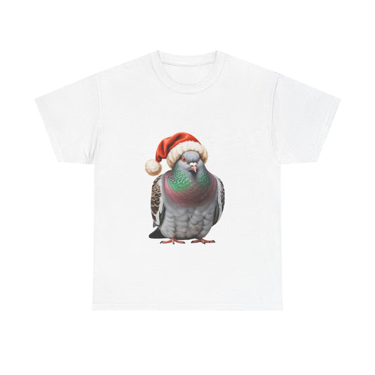 Christmas Pigeon T-Shirt – Holiday Bird Lover Tee, Festive Urban Bird Shirt, Cute Pigeon Xmas Gift, Nature Lover Apparel, Holiday Feathered Friend Shirt for Pigeon Lovers