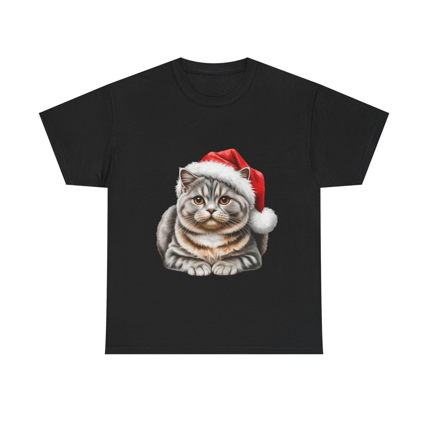 Christmas Australian Mist Cat T-Shirt — Cute Kitty with Santa Hat Holiday Tee