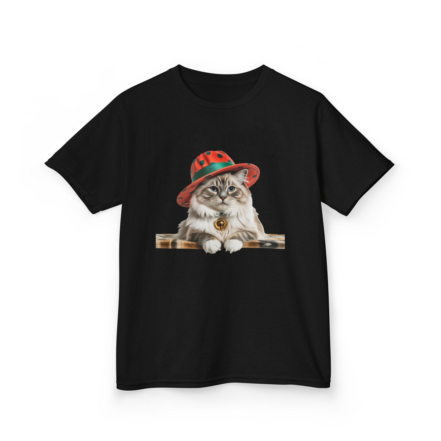 Kids Christmas Cat T-Shirt, Festive Cat Kids Christmas Tee, Cute Pet Lover Shirt, Holiday Apparel, Great Gift for Cat Owners