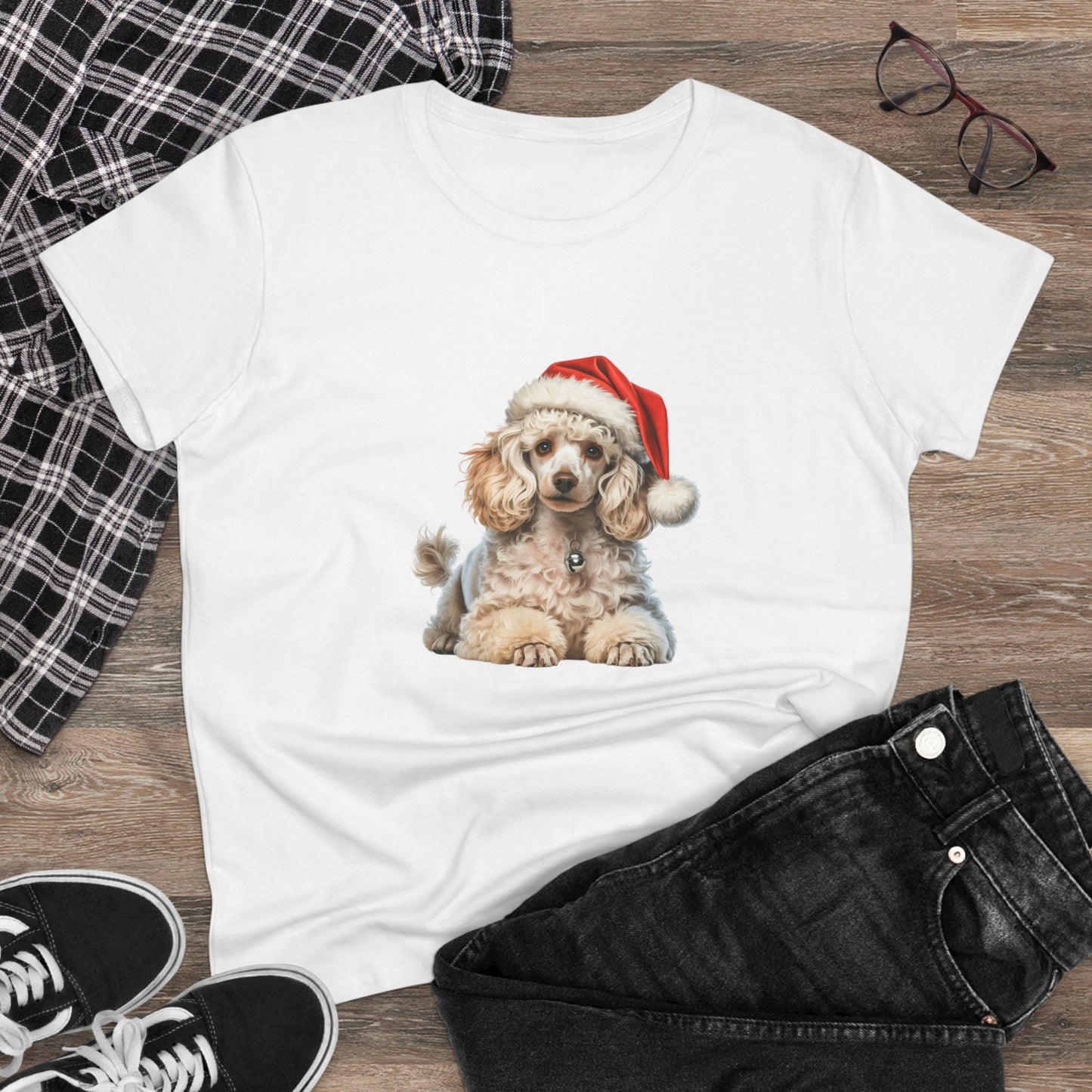 Poodle Christmas T-Shirt, Festive Chocolate Labrador Dog Christmas Tee, Cute Pet Lover Shirt, Holiday Apparel, Great Gift for Dog Owners