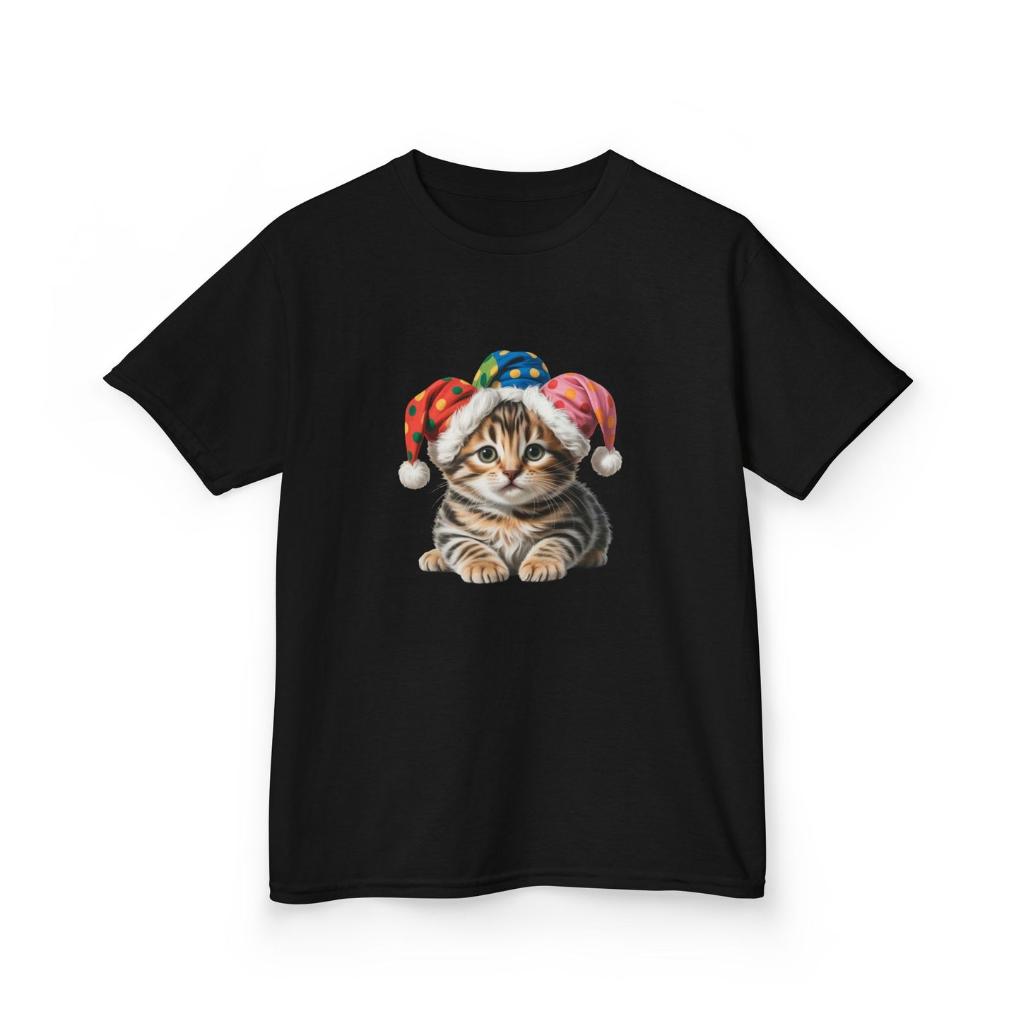 Kids Christmas Cat T-Shirt, Festive Cat Kids Christmas Tee, Cute Pet Lover Shirt, Holiday Apparel, Great Gift for Cat Owners