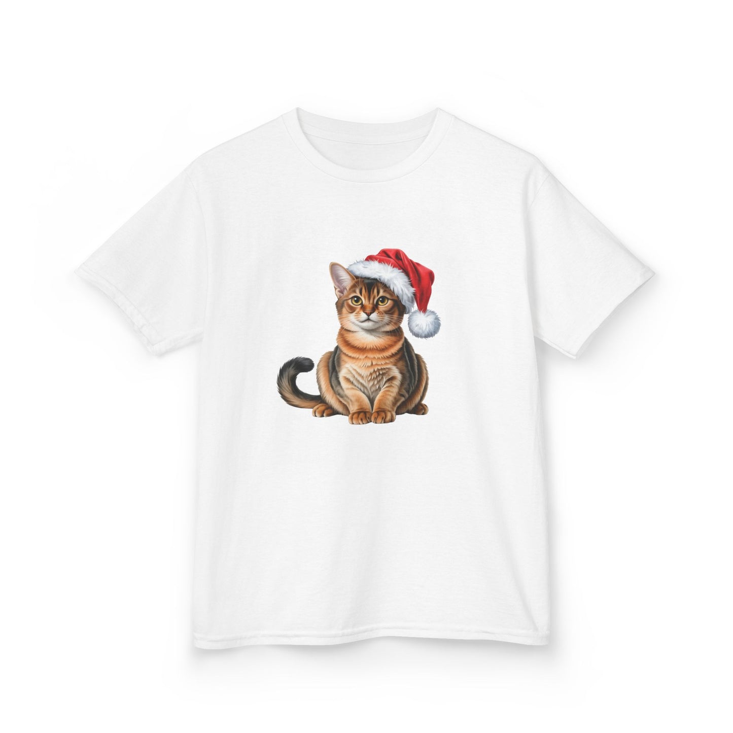 Kids Abyssinian Cat Christmas cat T-Shirt, Festive Abyssinian Cat Kids Christmas Tee, Cute Pet Lover Shirt, Holiday Apparel, Great Gift for cat Owners