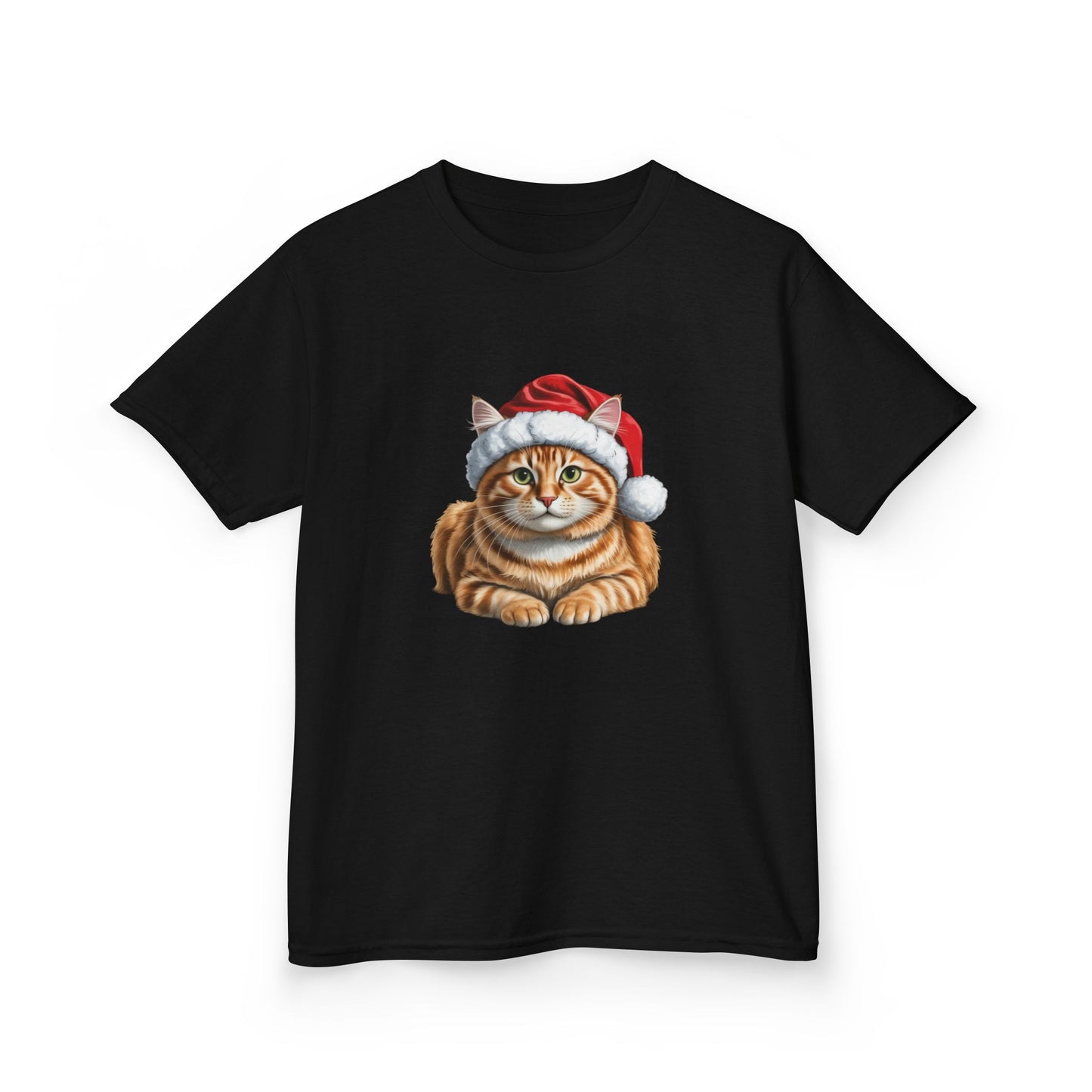 Kids Ginger Cat Christmas cat T-Shirt, Festive Ginger Cat Kids Christmas Tee, Cute Pet Lover Shirt, Holiday Apparel, Great Gift for cat Owners